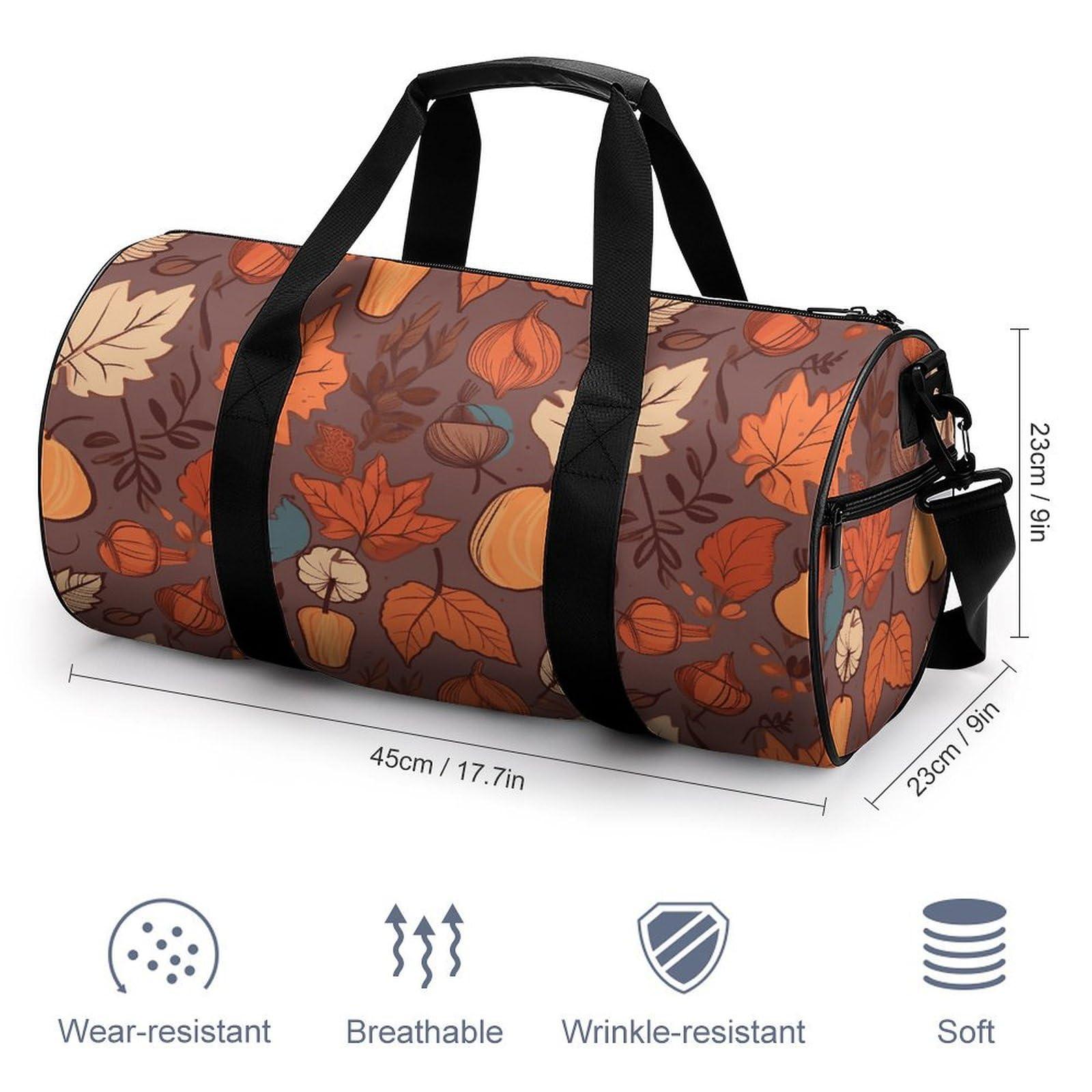 LXTDPBK Gym Bags for Men Women Fall Duffle Bag Travel Overnight Bag with Shoe Compartment Tote Bags