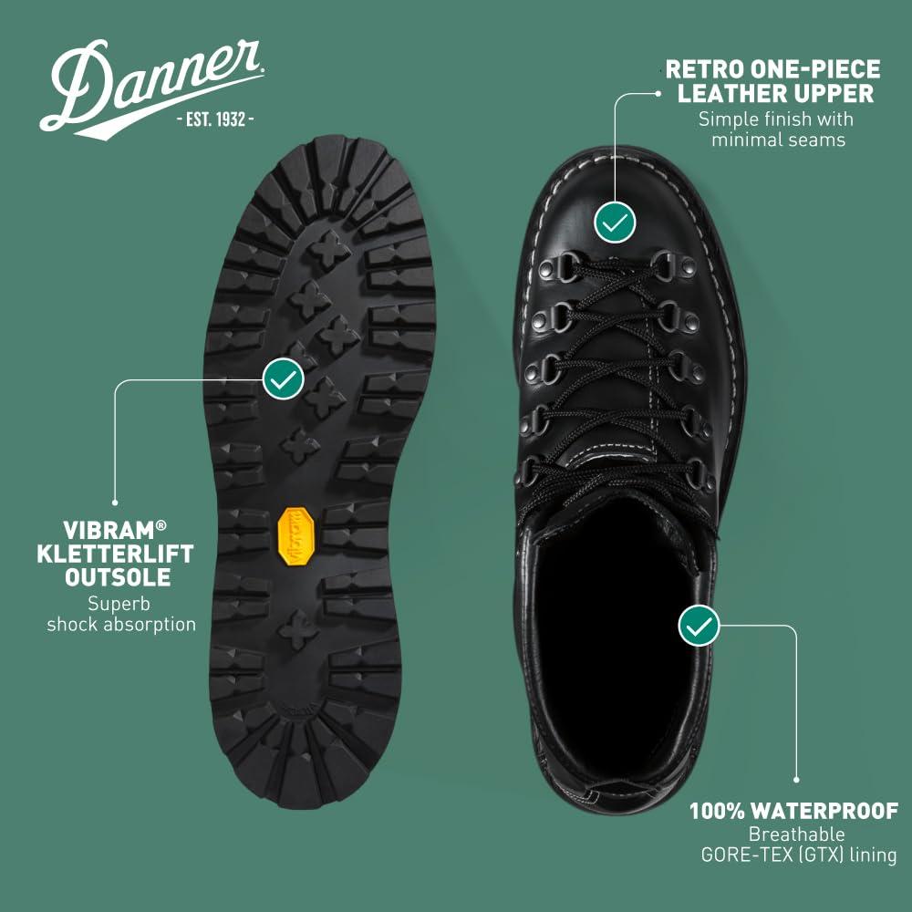 Danner Danner Men\'s 30860 Mountain Light II 5\" Non-Insulated Waterproof Hiking Boot, Black - 7 EE