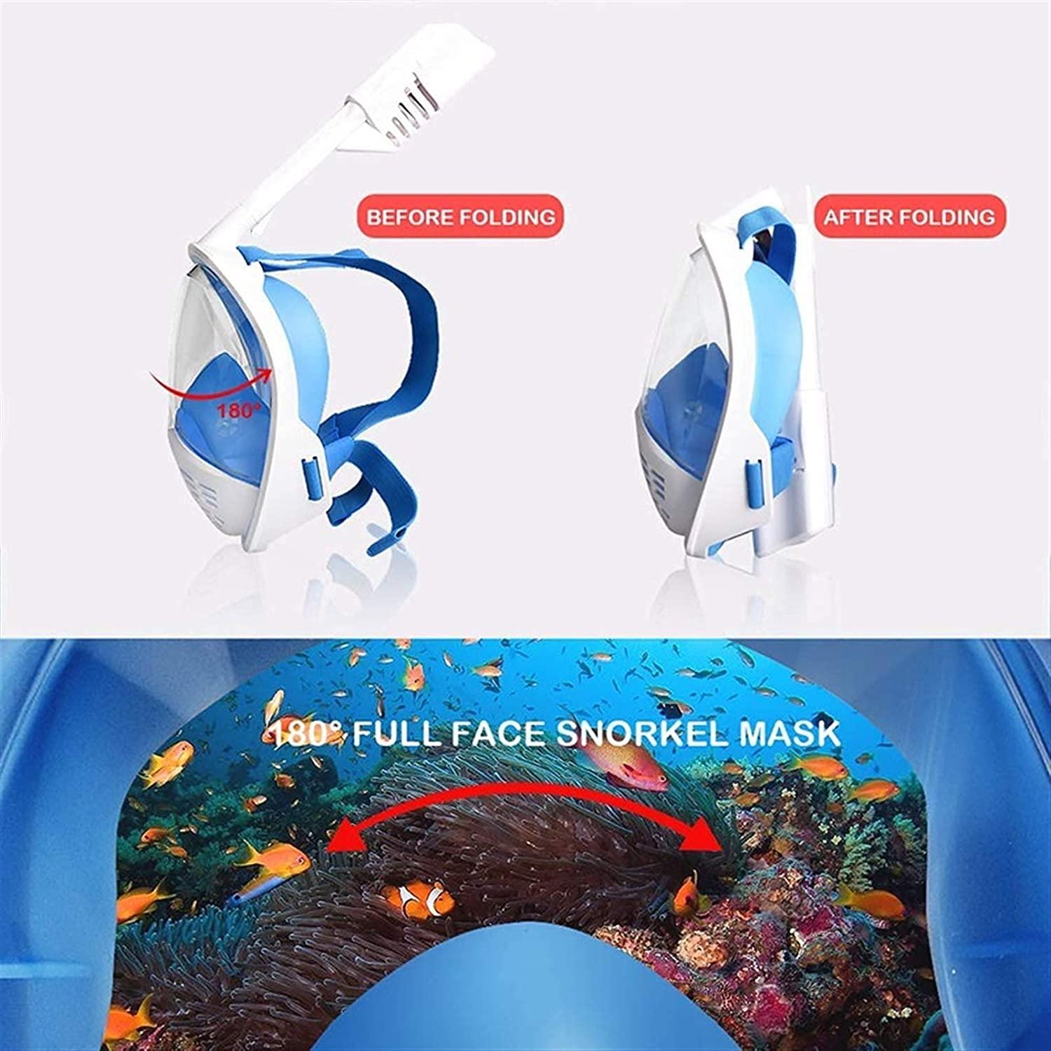 Goggles Dive Mask Diving Mask Scuba Mask Safe Underwater Anti Fog Full Face Snorkeling Mask Swimming Snorkel Diving Equipment for Women and Men LQHZWYC (Color : White, Size : L-XL)