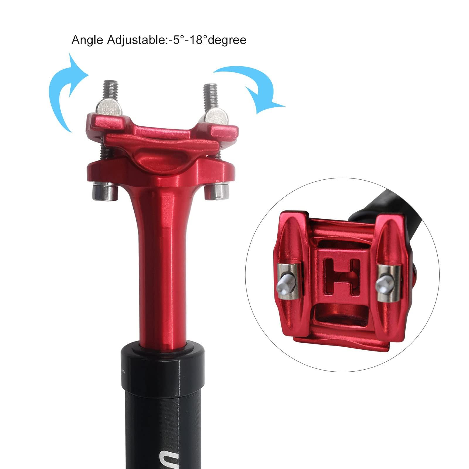 UPANBIKE UPANBIKE Bike Suspension Seatpost 400mm Length 27.2mm 28.6mm 30.9mm 31.6mm Shock Absorber Seat Post for Mountain Bike Seat Post BMX Road Bike(31.6mm*Black)