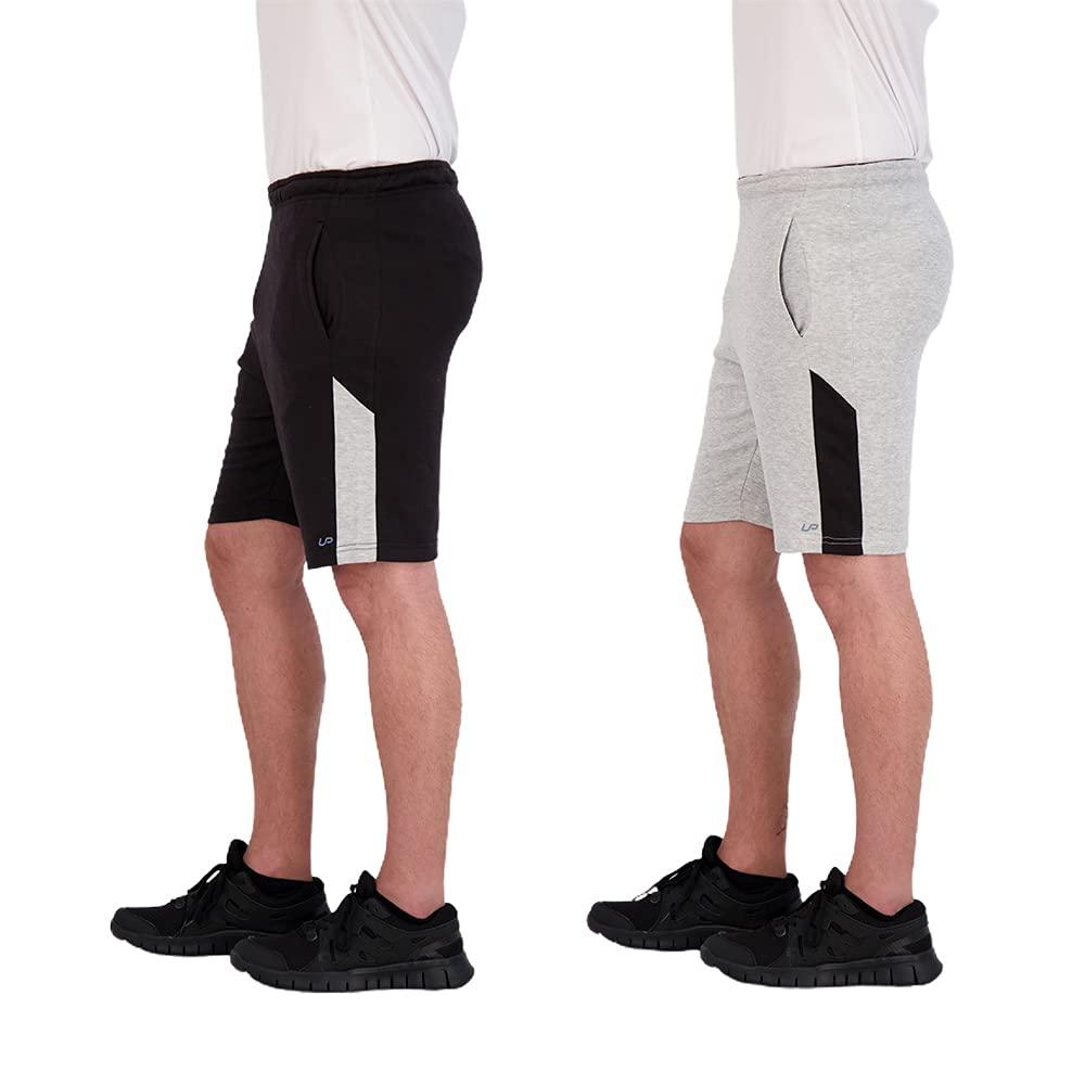 Unipro Unipro Mens Basketball Shorts with Pockets 2 Pack Quick Dry Athletic Mesh Short for Men Gym Workout and Training Clothing (as1, Alpha, s, Regular, Regular, Black-Grey Heather)