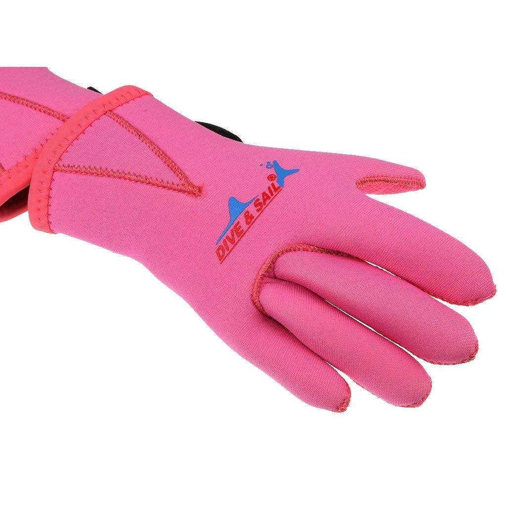 Inzopo Inzopo 3mm Neoprene Skid-Proof Kids Boys Girls Wetsuit Gloves - Surf, SUP, Kayak, Scuba Diving, Snorkel, Swimming, Water Sports - 2 Colors Pink XL