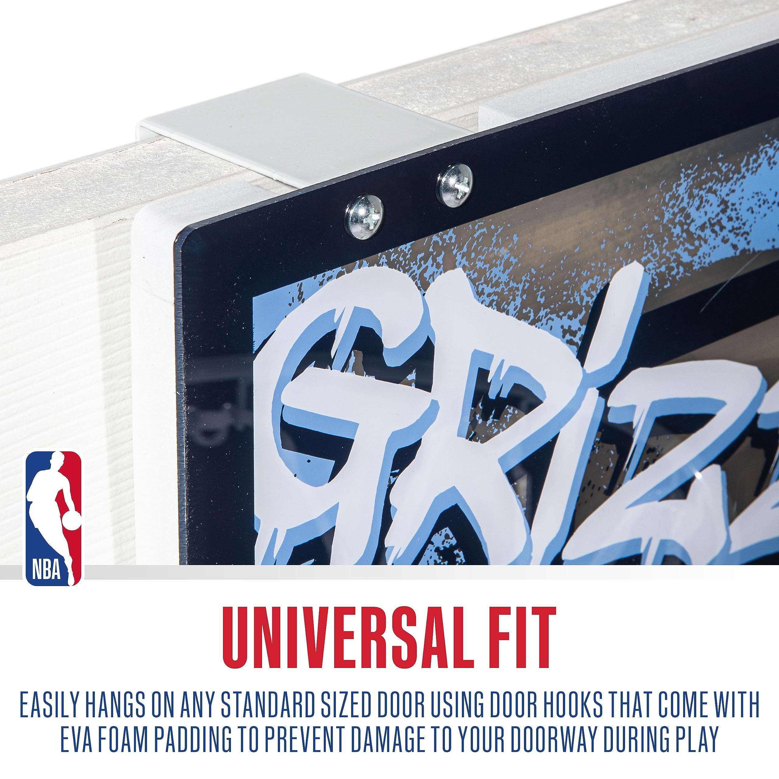 Franklin Sports Franklin Sports NBA Memphis Grizzlies Over The Door Basketball Hoop - Kids Indoor Hoop with Mini Basketball - NBA Fan Shop Toy for Bedroom + Office - Over The Door Set