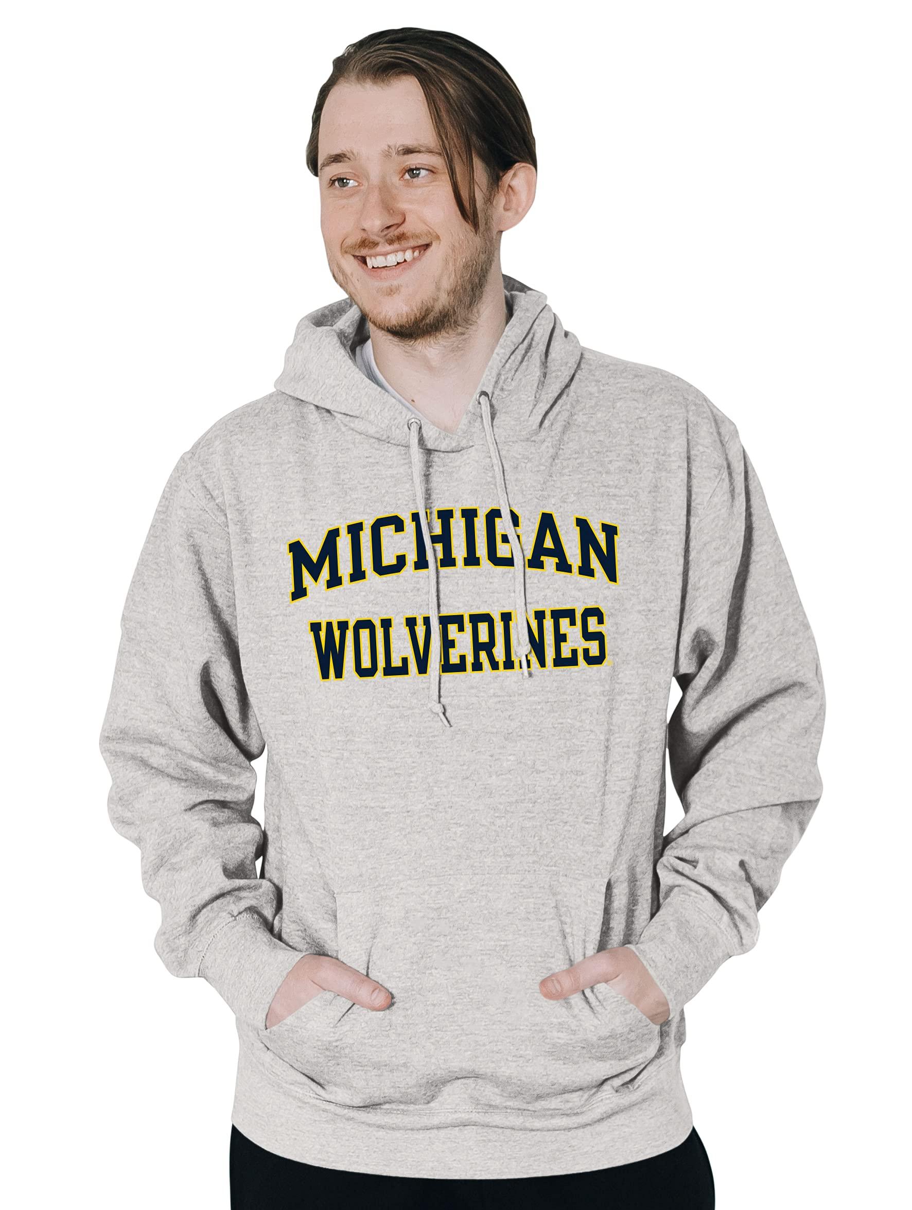 Blue 84 Blue 84 Men's Michigan Wolverines Hoodie Arched Grey, Grey, Small