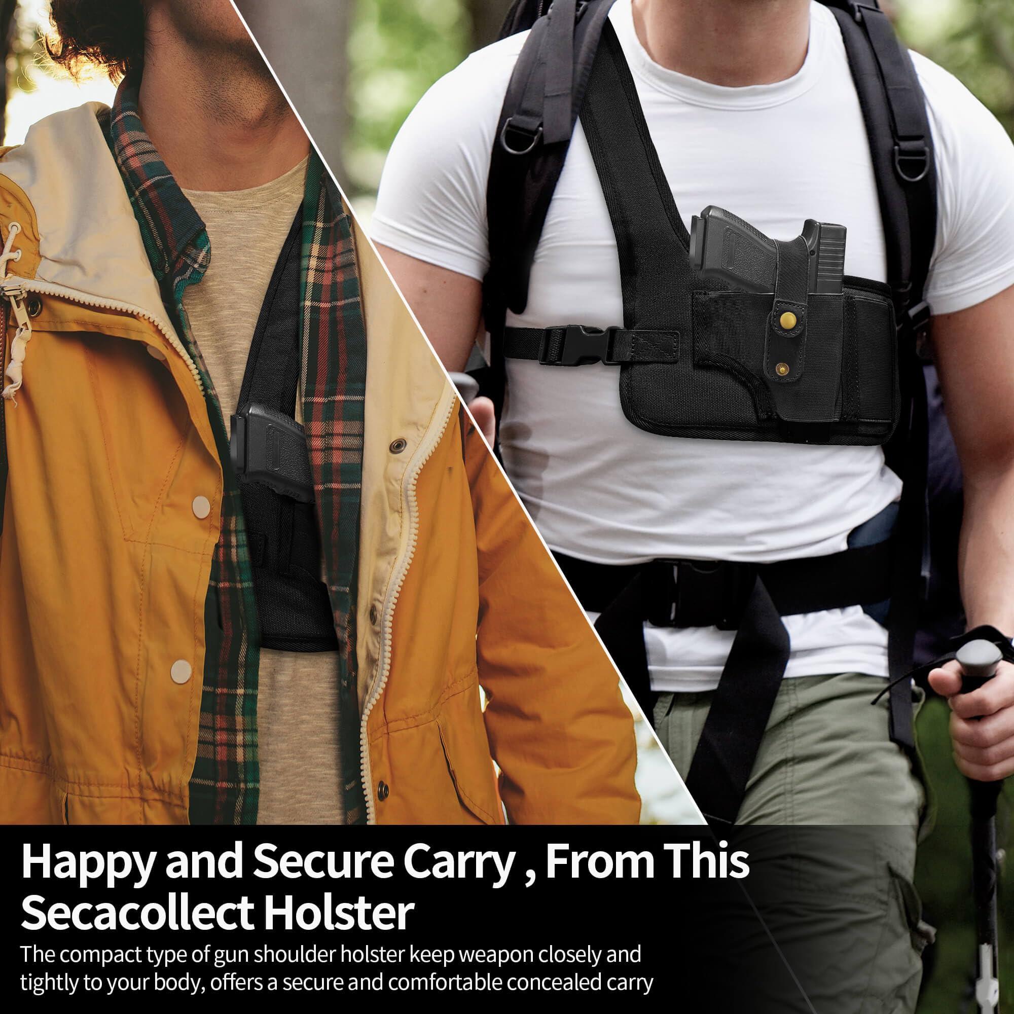 Secacollect Shoulder Holsters for Concealed Carry- Shoulder Gun Holster for Men and Women-Universal Pistol Chest Holster