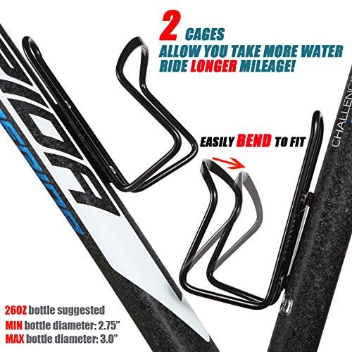 USHAKE USHAKE Water Bottle Cages, Basic MTB Bike Bicycle Alloy Aluminum Lightweight Water Bottle Holder Cages Brackets(2 Pack- Drilled Holes Required)