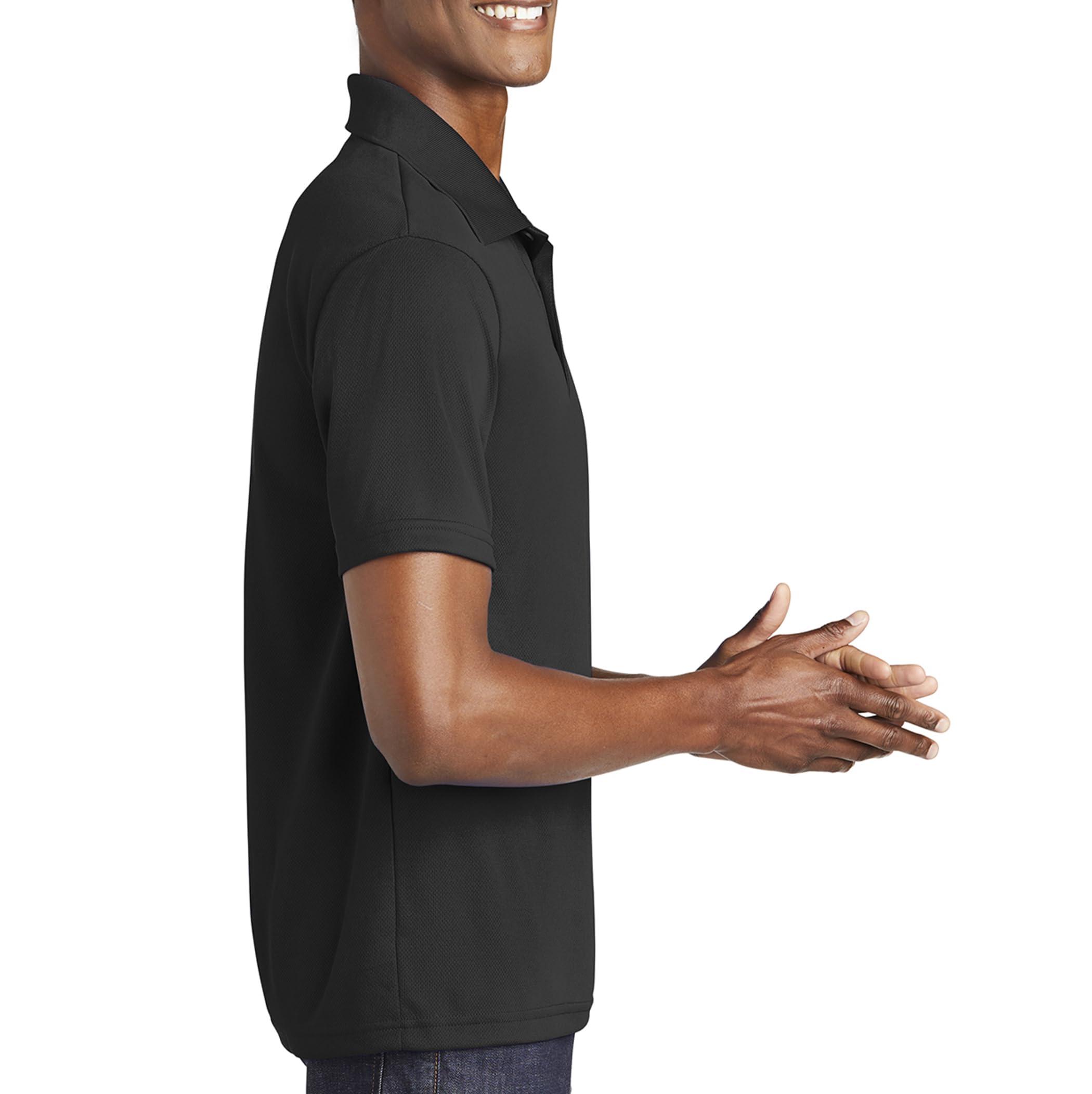 TEEAMORE Custom Polo Shirt for Men Personalized Embroidered Short Sleeve Polo Golf Shirt Add Your Text Name Black