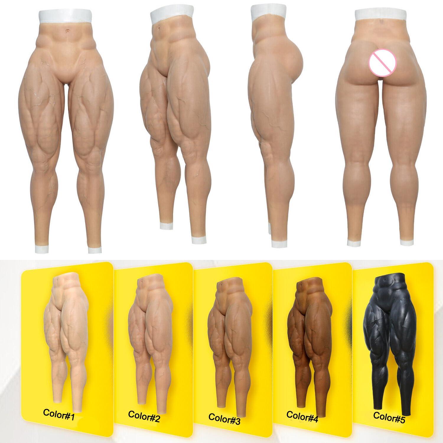 Oppaionaho Oppaionaho Silicone Muscle Pants Realistic Fake Leg Shaper for Men Muscle Suit, Artificial Silicone Fake Man Simulation Muscle Pants (#1,Free Size)