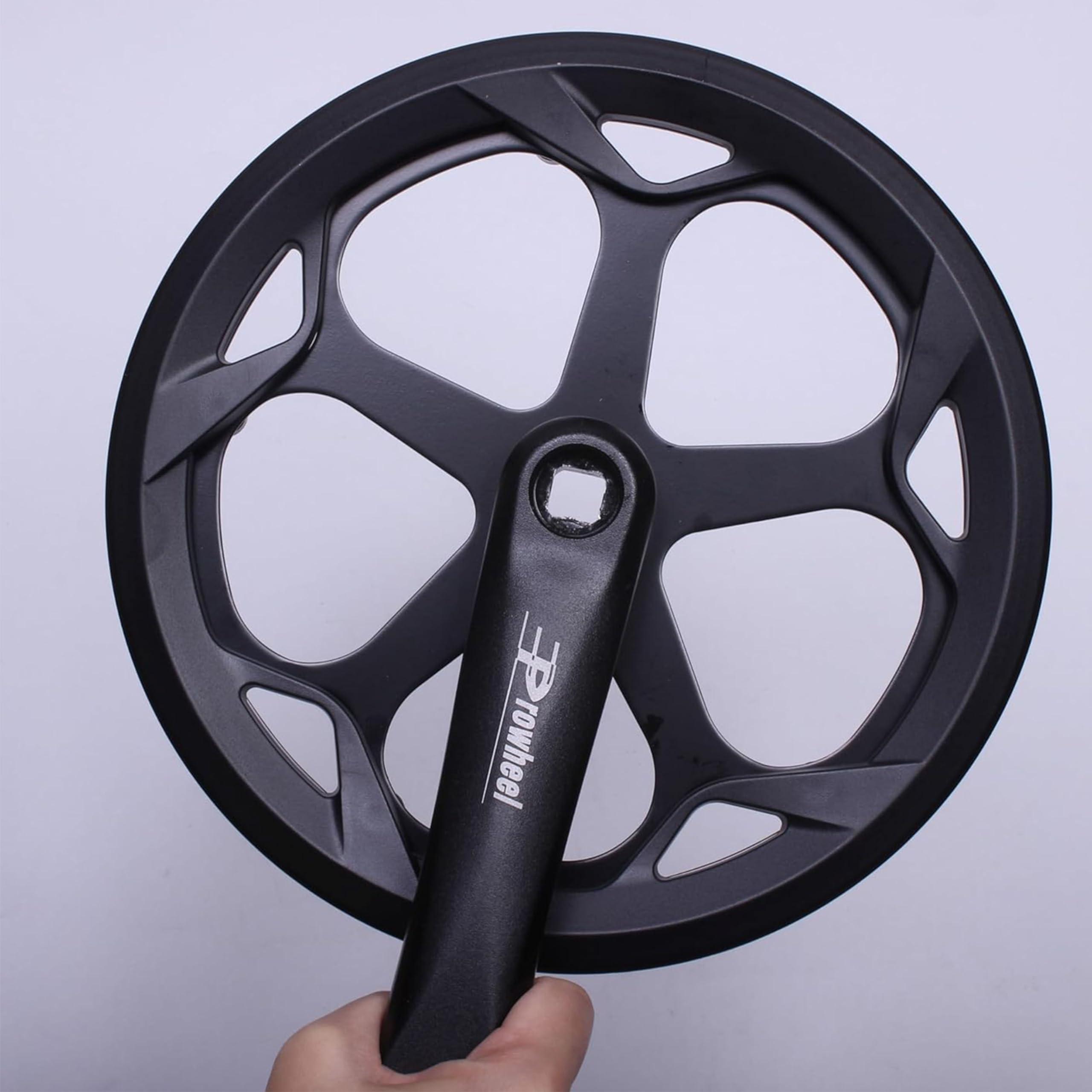 PROWHEEL PROWHEEL 152MM/160MM/165MM/170MM/175MM Bike Crankset,46T/48T/52T Steel Chainring Bike Crank Arm Set,Double ChainWheel and Replacement Chain Guard,Compatible with City Bike,MTB,Electric Bicycle,Cargo