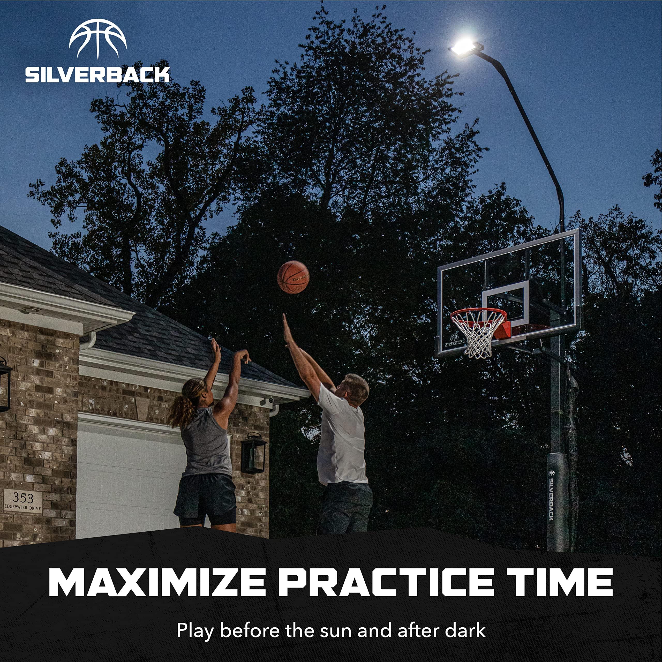 Silverback Silverback LED Basketball Hoop Light Illuminates Backboard, Rim, and Court and Fits Square Silverback and Goaliath In-Ground Hoops