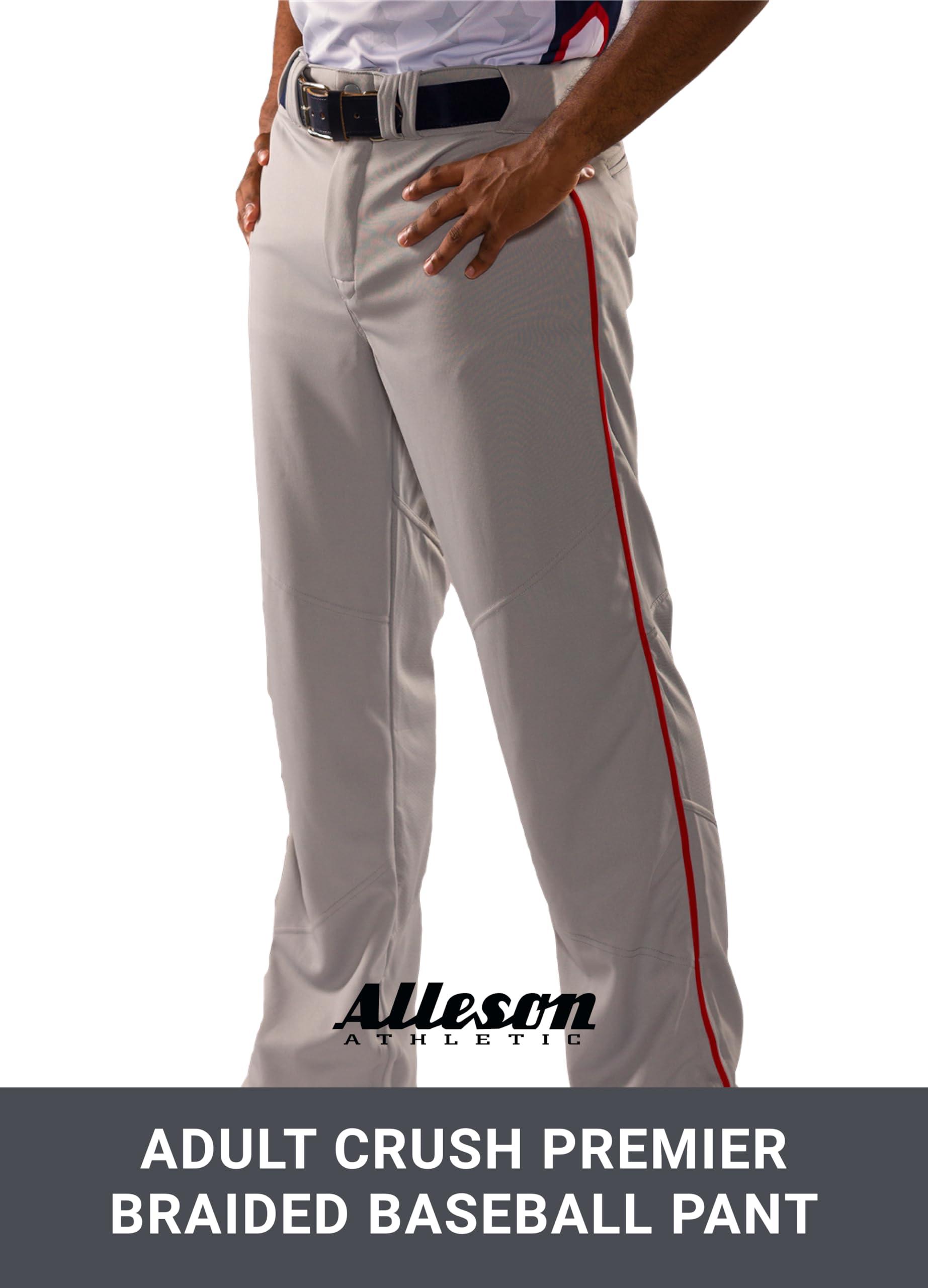 Alleson Athletic Alleson Athletic Men's Crush Premier Braided Baseball Pant, White/Navy, X-Large