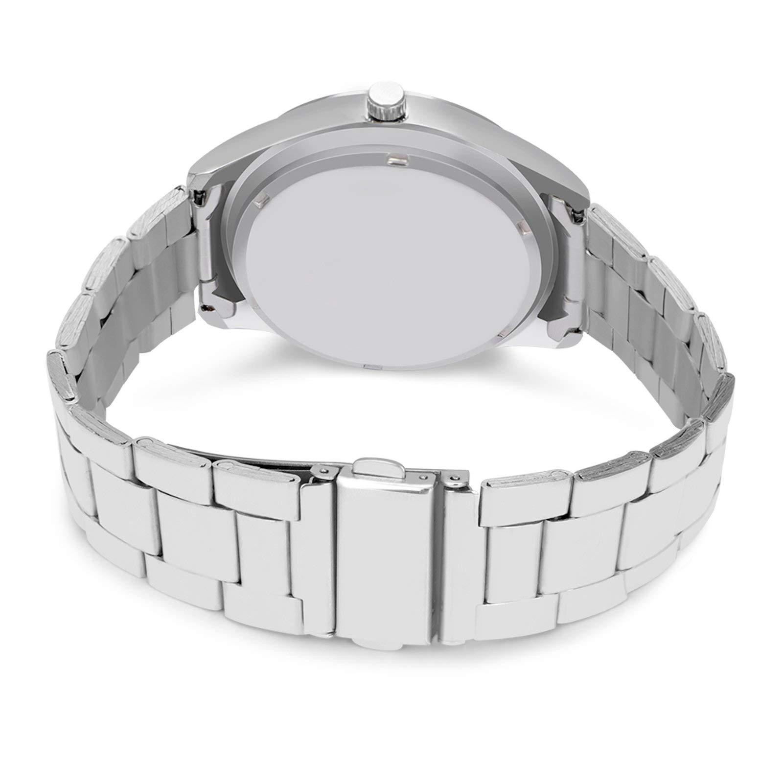 NineFit Basics Heartbeat Maple Leaf Canada Flag Watches Stainless Steel Band Wristwatch Business Dress Watch for Work Home