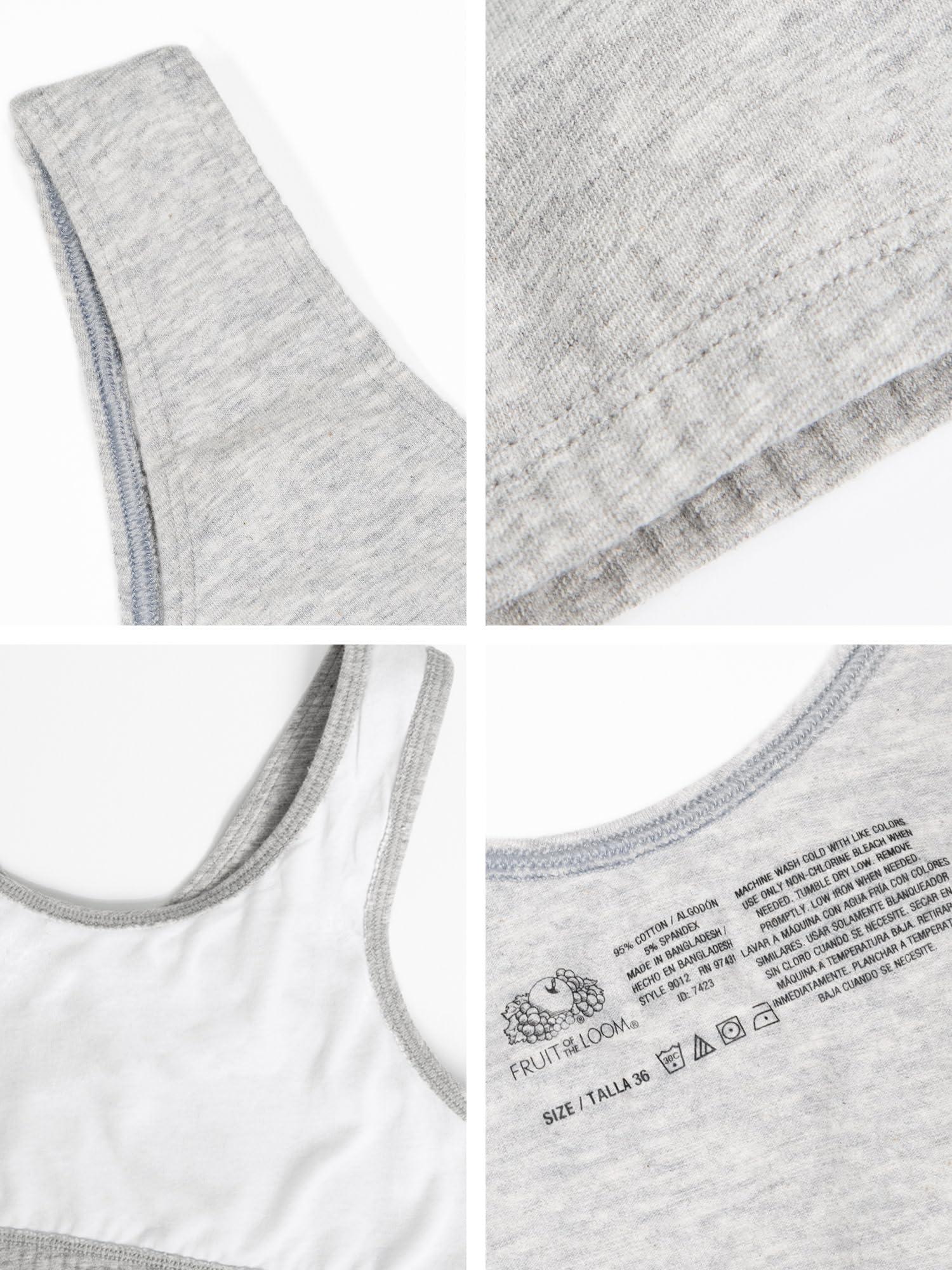 Fruit of the Loom Fruit of the Loom Cotton Tank Bra for Women-Ultimate Comfort & Breathable Fit, Cornflowerblue/Grey/Black