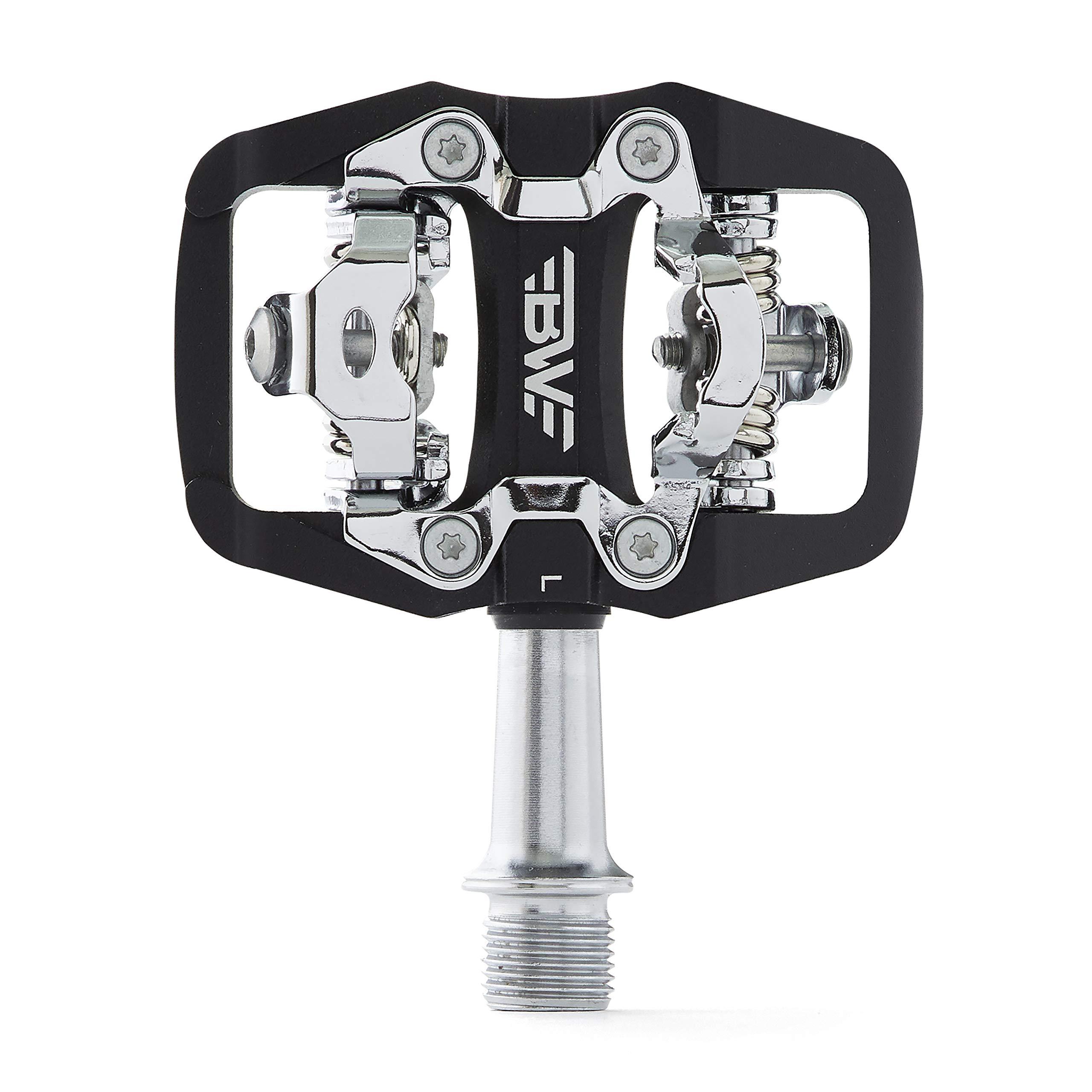 BW USA BW USA Rock Garden Flat Pedal - SPD Compatible Clipless MTB Bike Pedals - Black