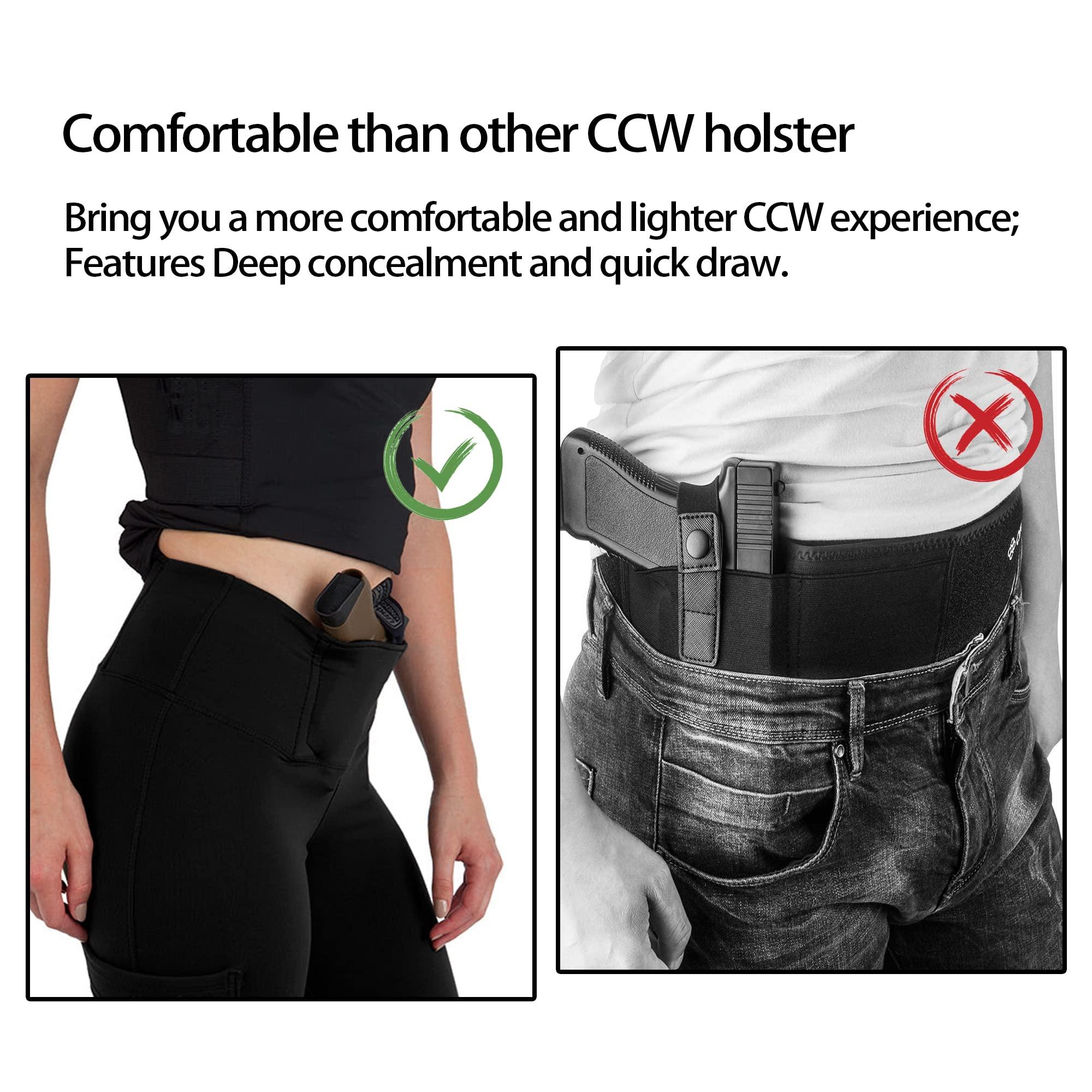 lilcreek lilcreek Concealed Carry Leggings Gun Holster for Women, Concealment Compression Yoga Pants