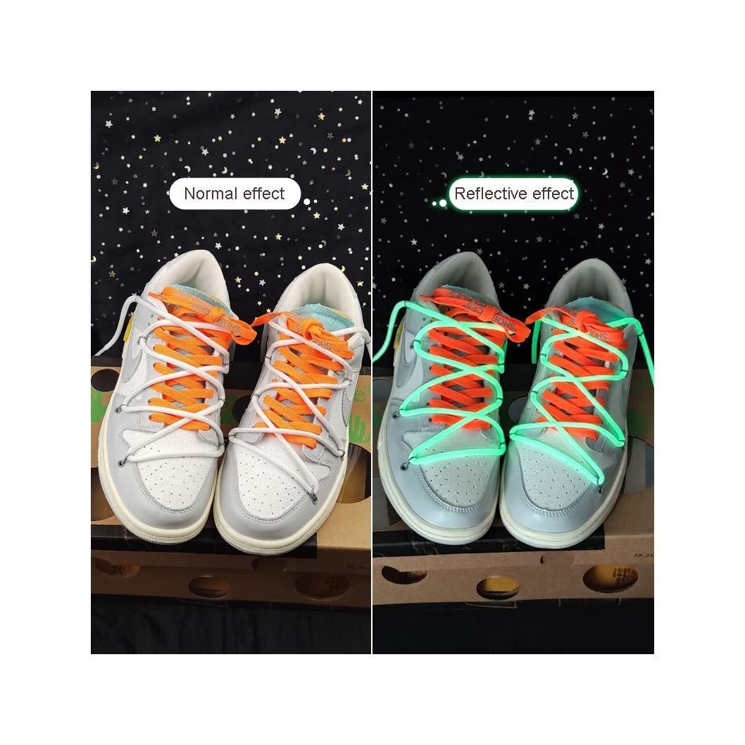 WALG Round Luminous Shoelaces Glow in The Dark Night Color Fluorescent Shoelace Sports Canvas Adult Children Shoe Laces (Color : White, Length : 120CM)