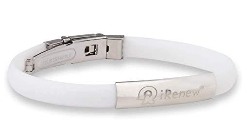 I-Renew The Original iRenew Energized Health and Well Being Fashion Bracelet Selective Frequency Resonance Patented Lightweight Wearable Technology 30-Day Money Back Guarantee Pack of 2 White