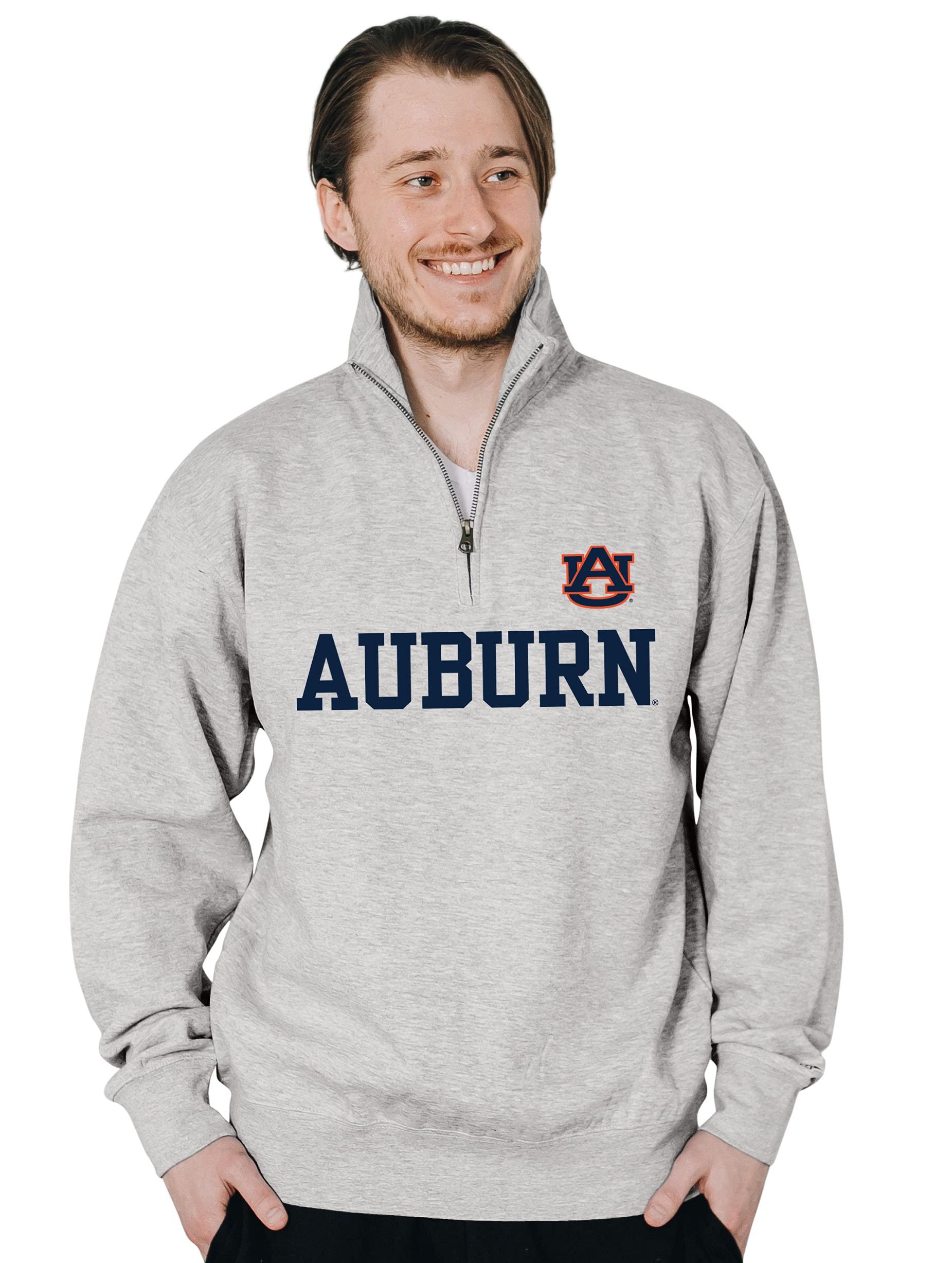 Blue 84 Blue 84 Men's Auburn Tigers Quarter Zip Sweatshirt Grey, Grey, X-Large