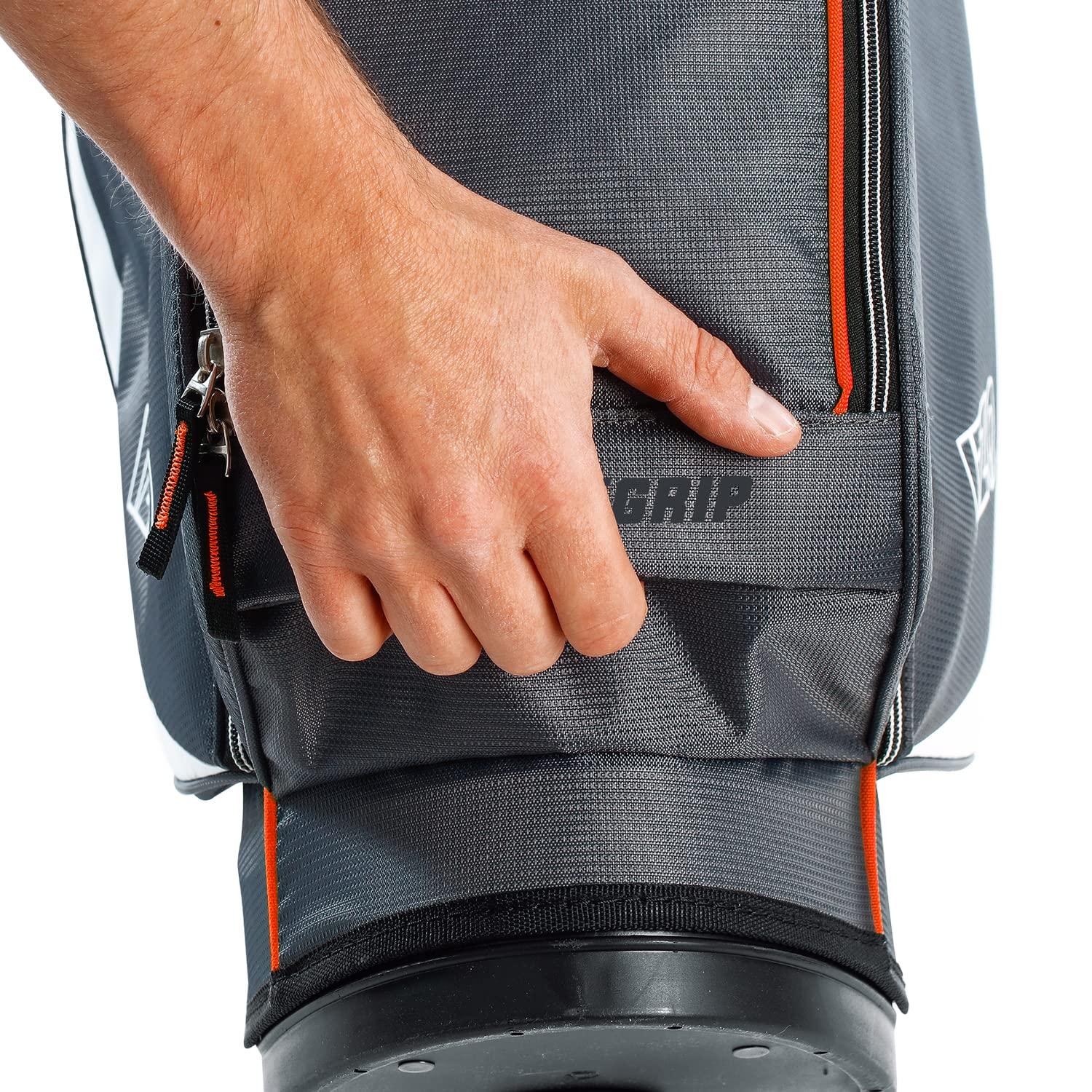 Izzo IZZO Golf Ultra-Lite Stand Golf Bag with Dual-Straps & Exclusive Features, Grey/Orange, 3.2 pounds