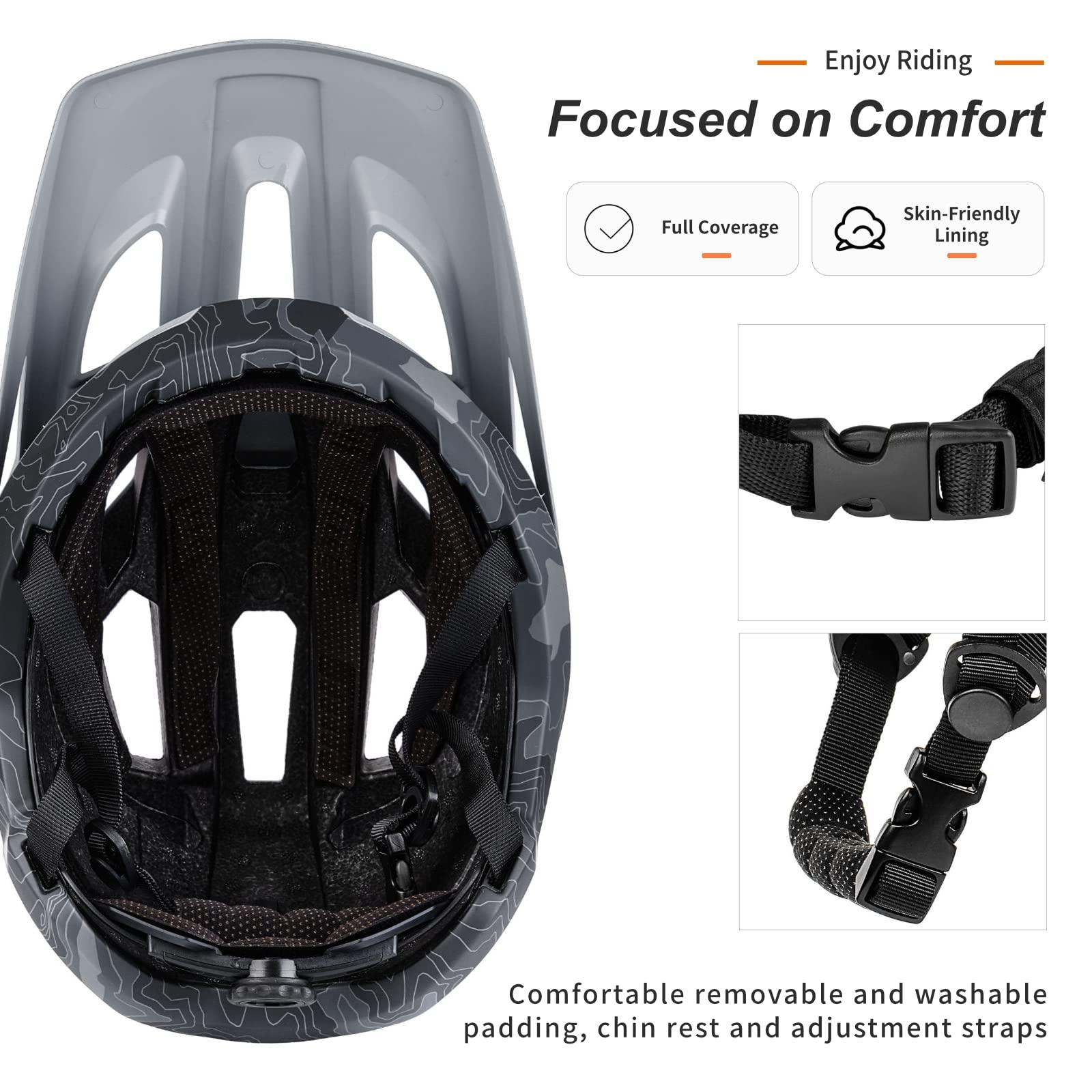 BATFOX BATFOX Bike Helmet Mountain Bike Helmets for Men Women Adults MTB Bicycle Cycling BMX Bike Helmet(Orange,L(55-59CM))