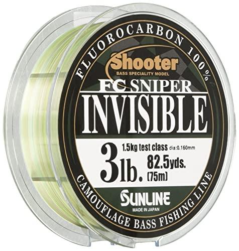 ?????(SUNLINE) SUNLINE Fluorocarbon Line Shooter, Sniper, Invisible, 25.4 ft (75 m), 5 lbs, Natural Clear, Moss Green, Gray, Green, Red Brown