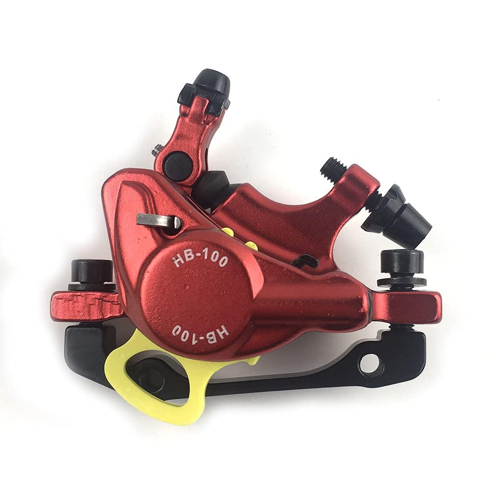 catazer catazer MTB Road HB-100 MTB Road Line Pulling Hydraulic Disc Brake Calipers Front & Rear Mountain Bike Disc Brake E-Bike Disc Brake (1 Pcs Red Front)