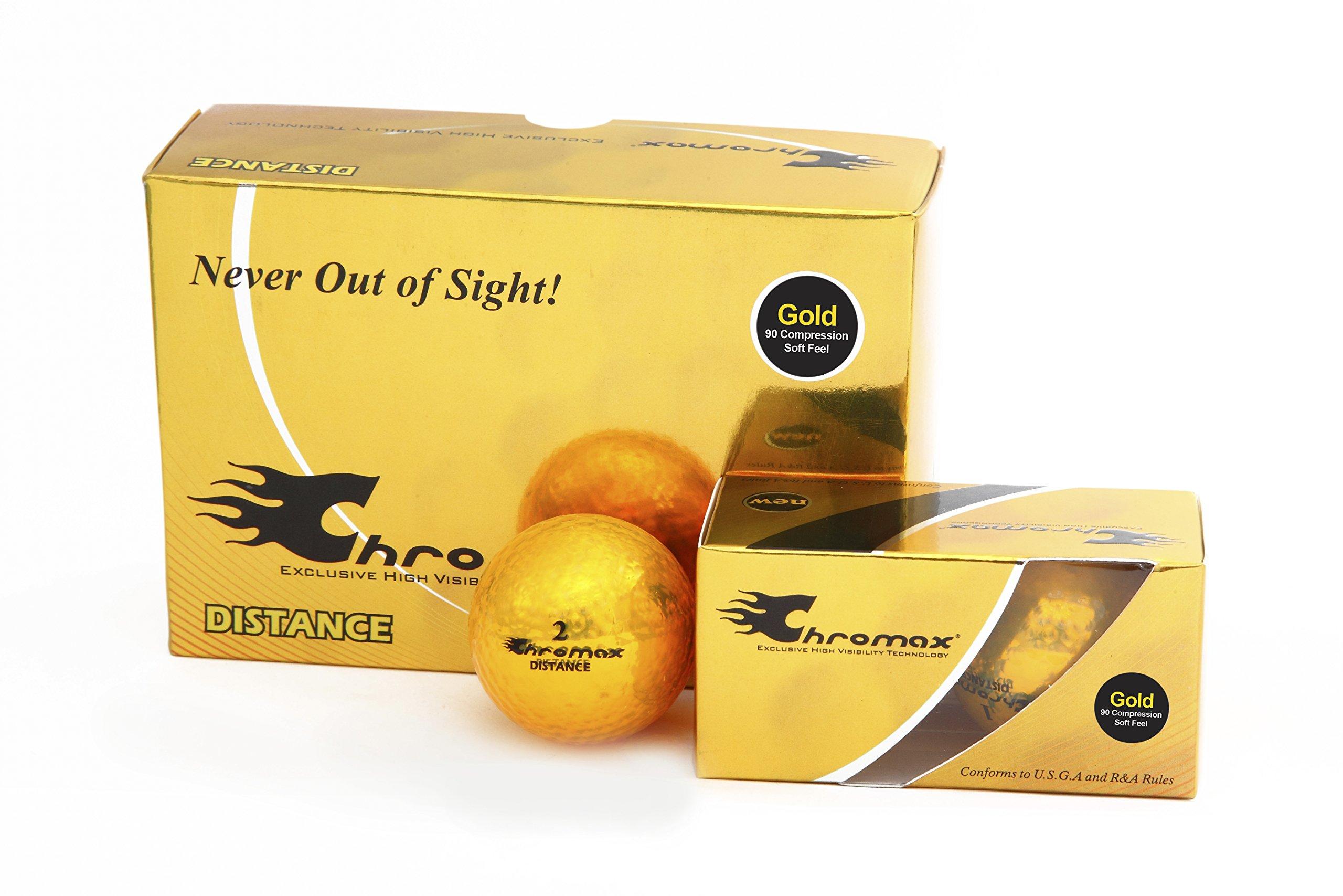 Chromax Chromax High Visibility Distance Golf Balls 6-Pack - Gold