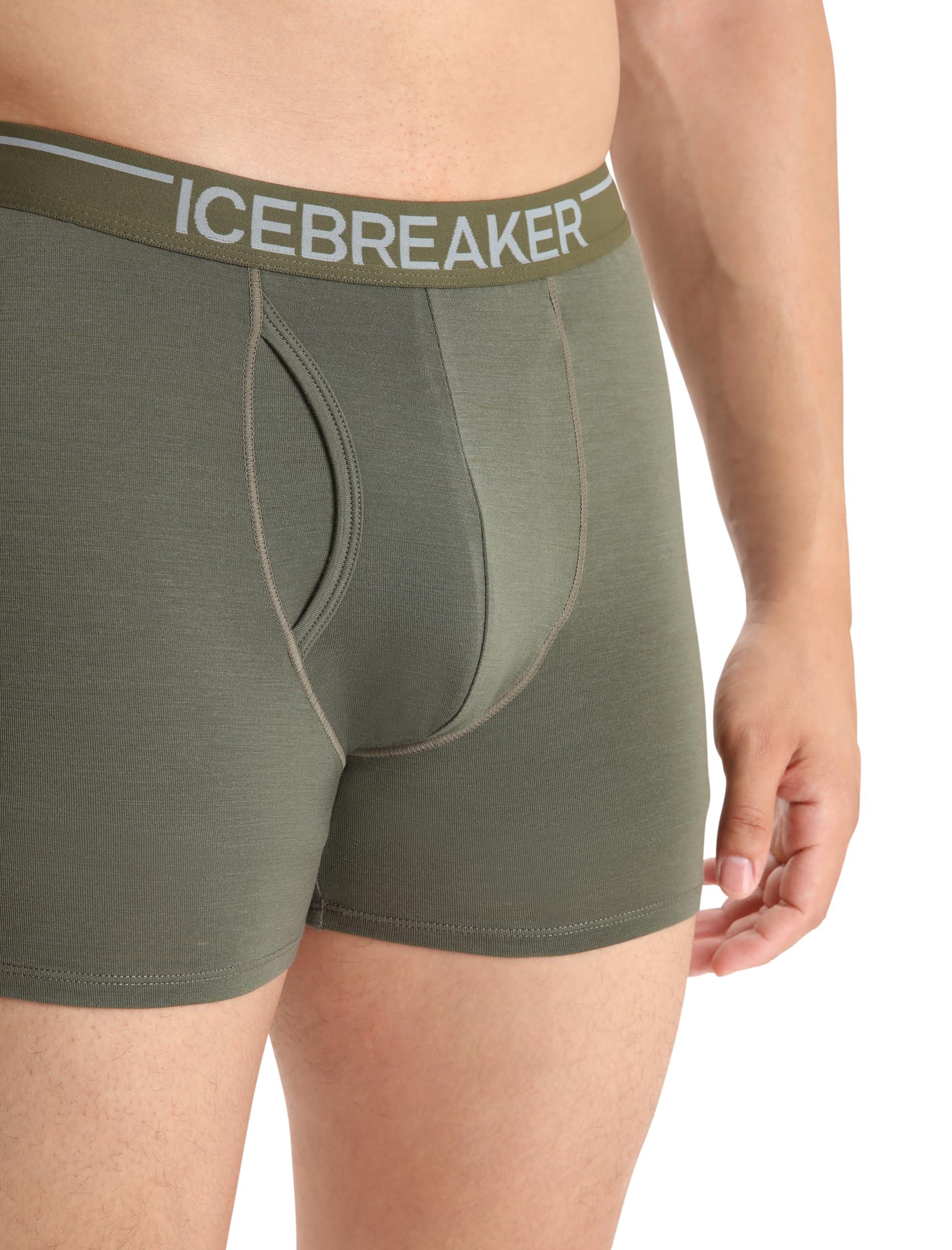 icebreaker Icebreaker Merino Anatomica Mens Underwear Briefs, Merino Wool Base Layer - Stretchy, Comfortable Thermal Underwear for Men with Contoured Pouch, Ski Thermals for Men - Loden, XX-Large