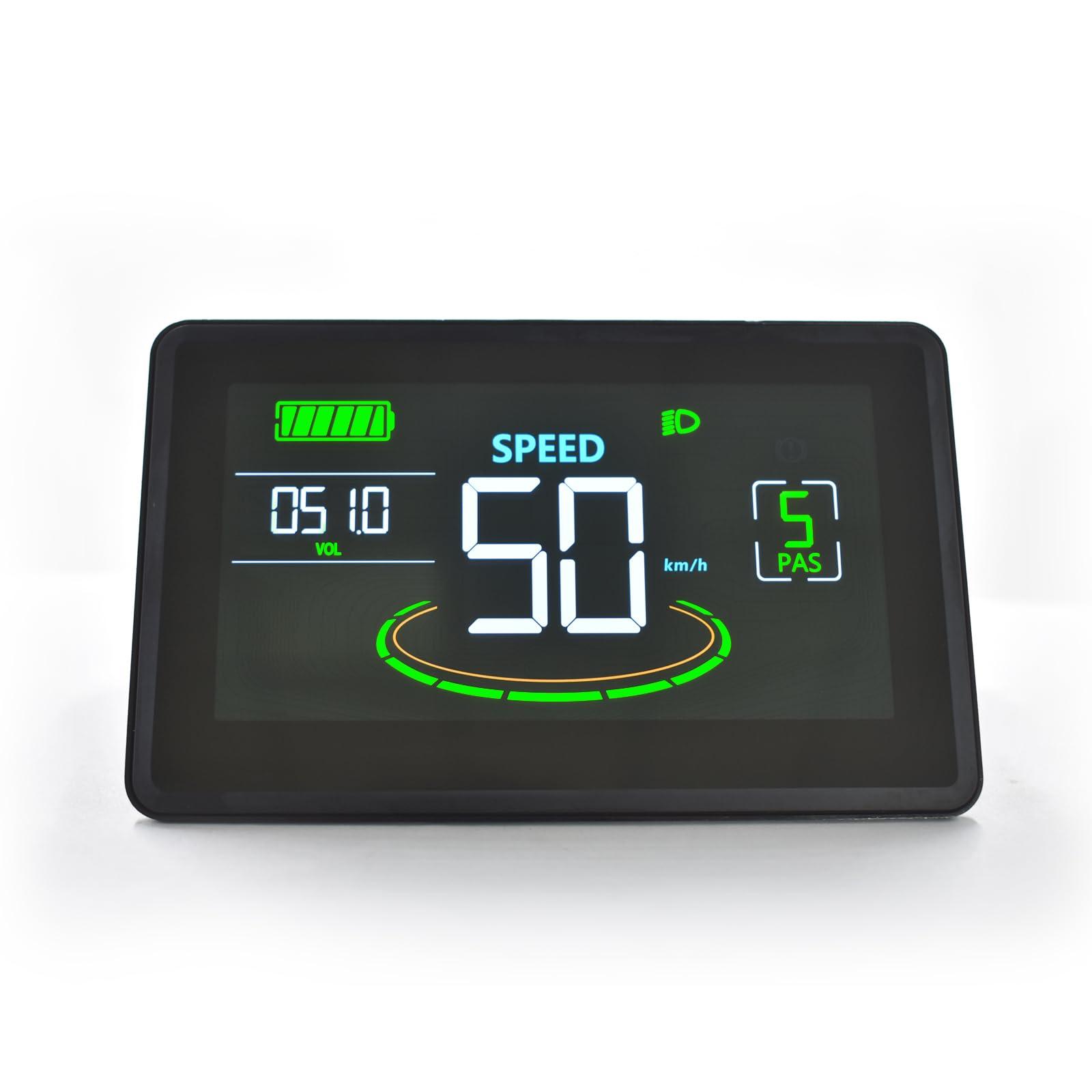 Mcezdy Mcezdy Ebike Display, UART No. 2 Protocol, 24V-60V Colorful Cycling Computer with Charging Port for Mobile Devices, Ebike LCD Display to Enrich Cycling Journey