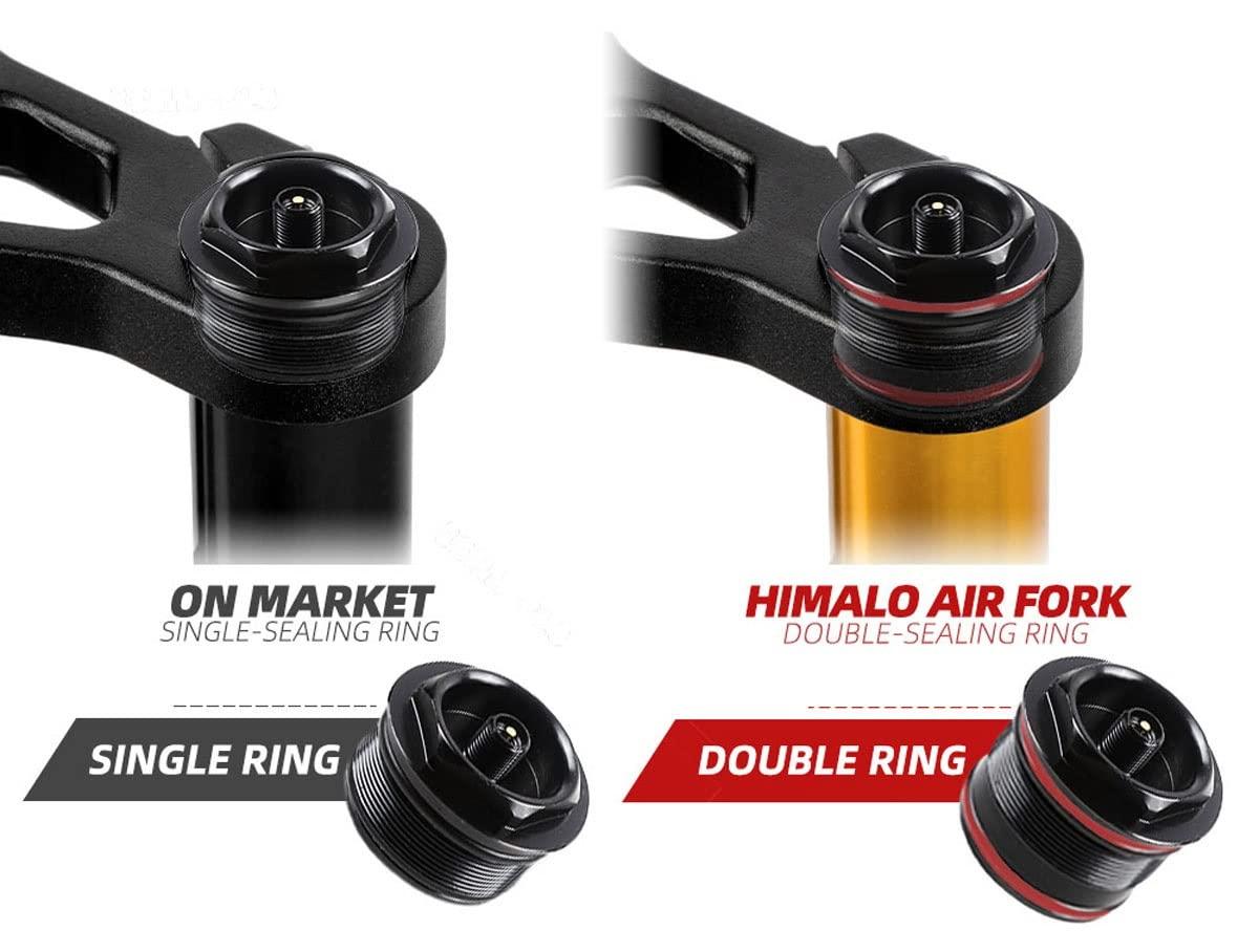 RUJIXU RUJIXU MTB Air Fork 26 27.5 29 Inch Disc Brake DH Suspension Fork 1-1/8\" Straight 1-1/2\" Tapered Travel 135mm Damping Adjustment Quick Release 2440g (Color : Black, Size : 26INCH)