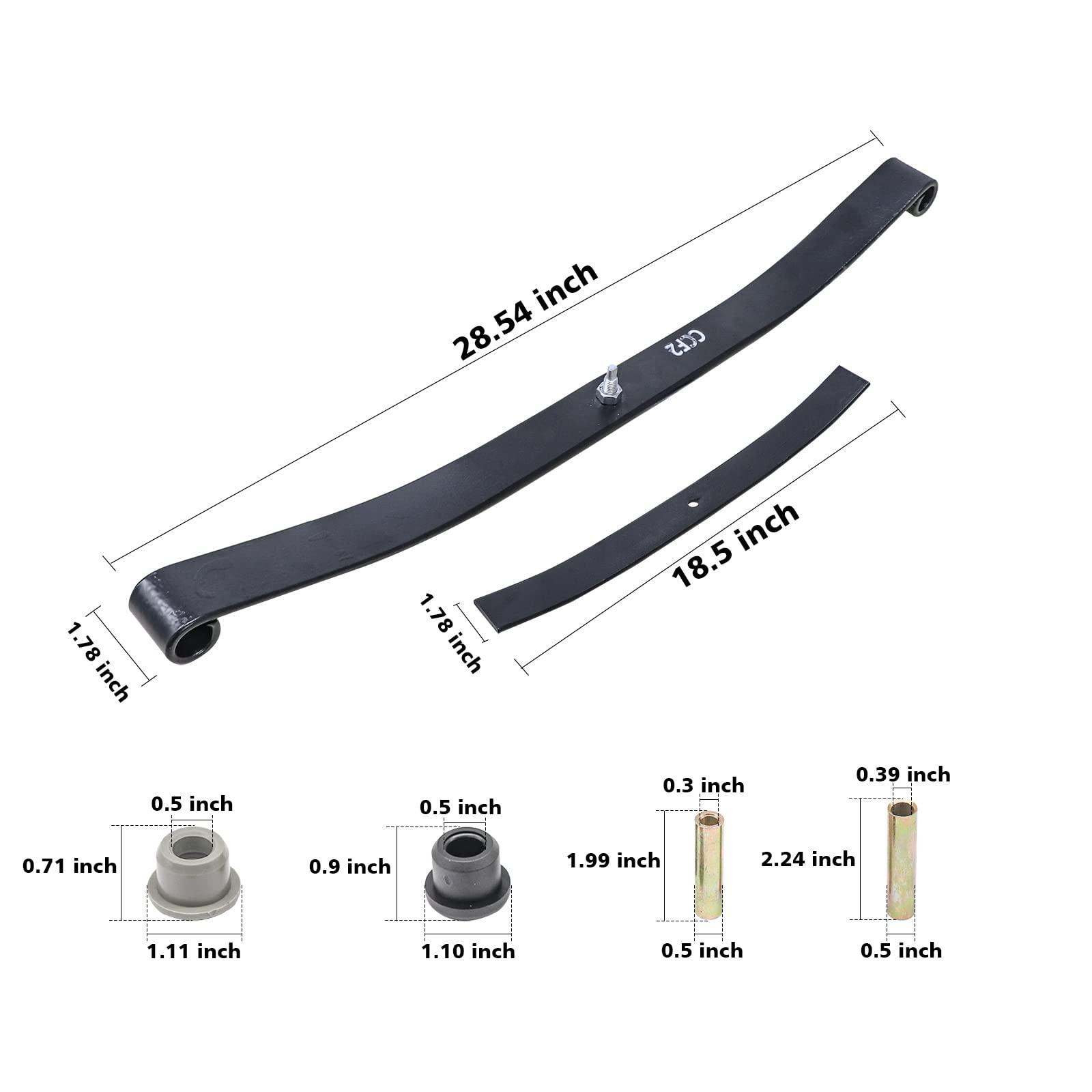 CLUBRALLY CLUBRALLY Club Car Golf Cart Front Leaf Springs with Bushing and Sleeve Kit for Club Car DS & Precedent Golf Carts 1012030 103628801