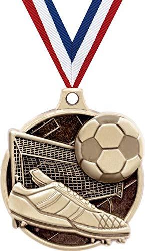 Crown Awards Soccer Medals - 1 1/2\" Gold Soccer Medals, Great Kids Soccer Awards with Custom Engraving 20 Pack