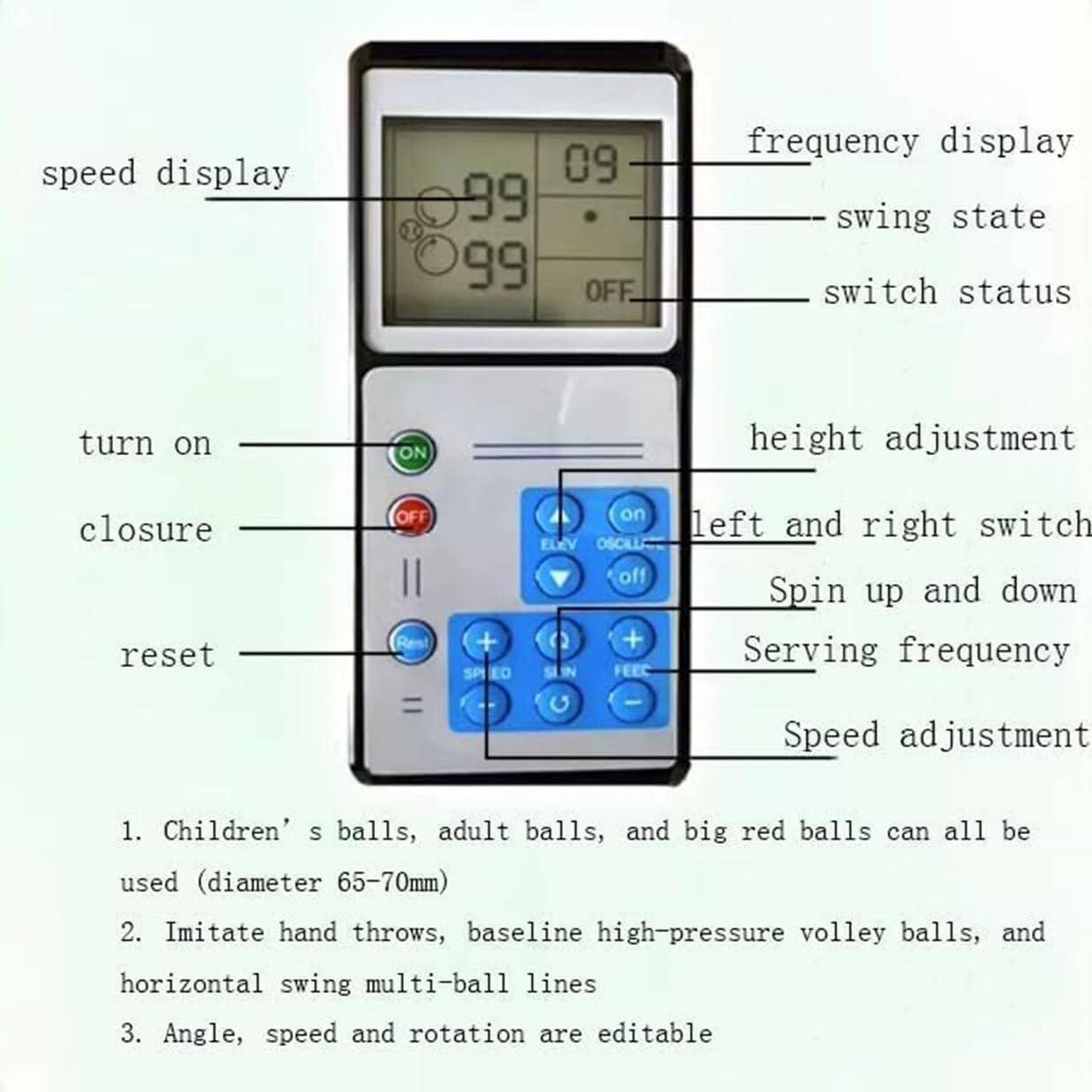 MAHWER MAHWER Portable Tennis Ball Machine, Automatic Tennis Ball Launcher, Adjustable Angle, Speed, Rotation, for Beginners Solo Training Sports, 50 Large Capacity