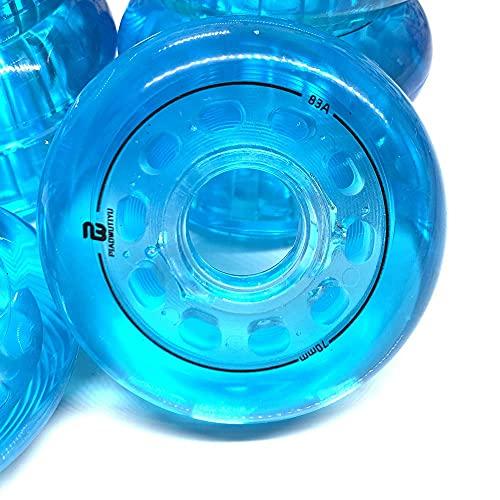 SzBlaZe SzBlaZe 83A PU Wear Resist Inline Skate Replacement Wheels Without Bearings (Pack of 8) for Skate and Sliding Roller ice Hockey Size 70mm 68mm 64mm(Blue,68mm)