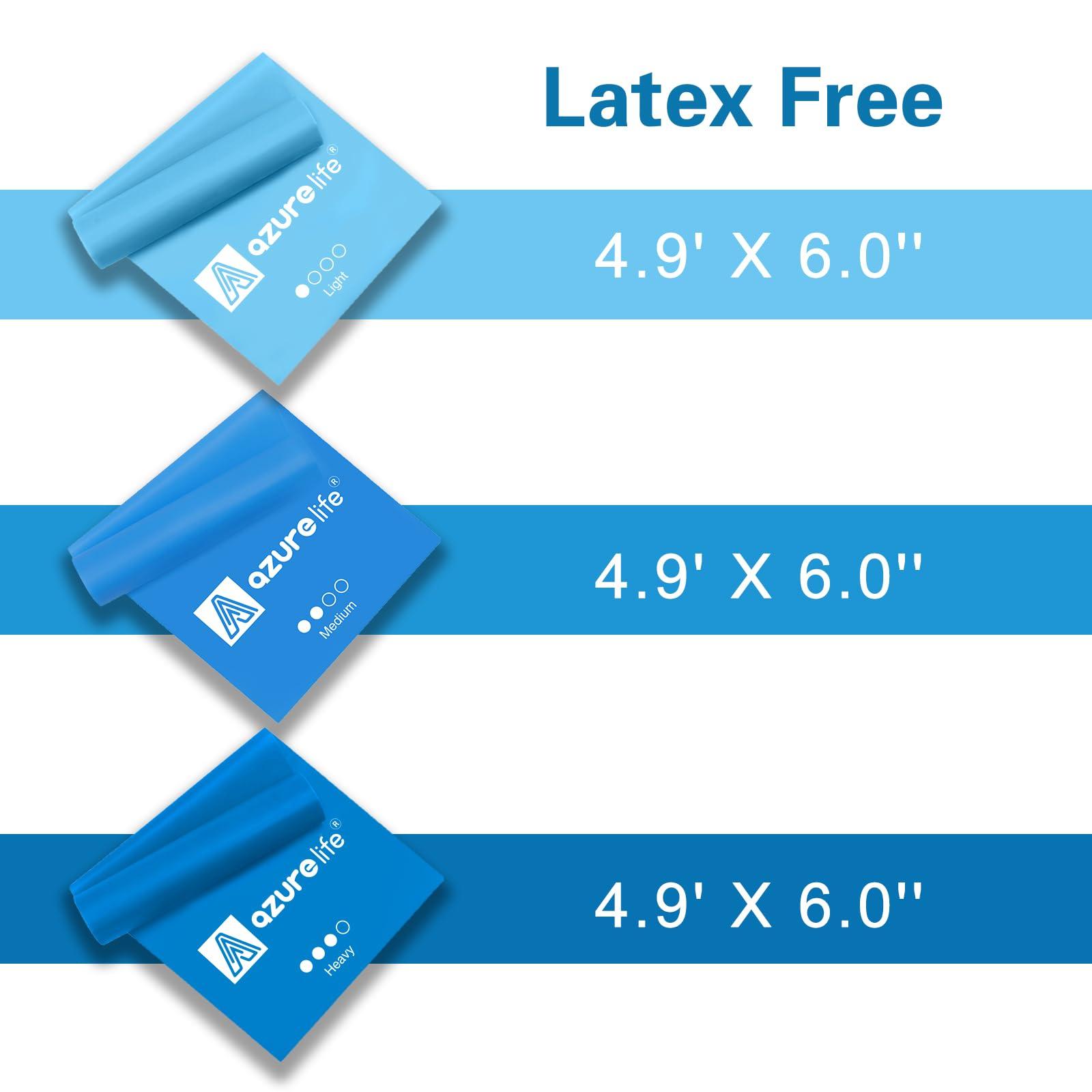 A AZURELIFE A AZURELIFE Resistance Bands,Professional Long Non-Latex Elastic Stretch Bands,Exercise Bands for Physical Therapy, Yoga, Pilates, Rehab, at-Home or The Gym Workouts, Strength Training