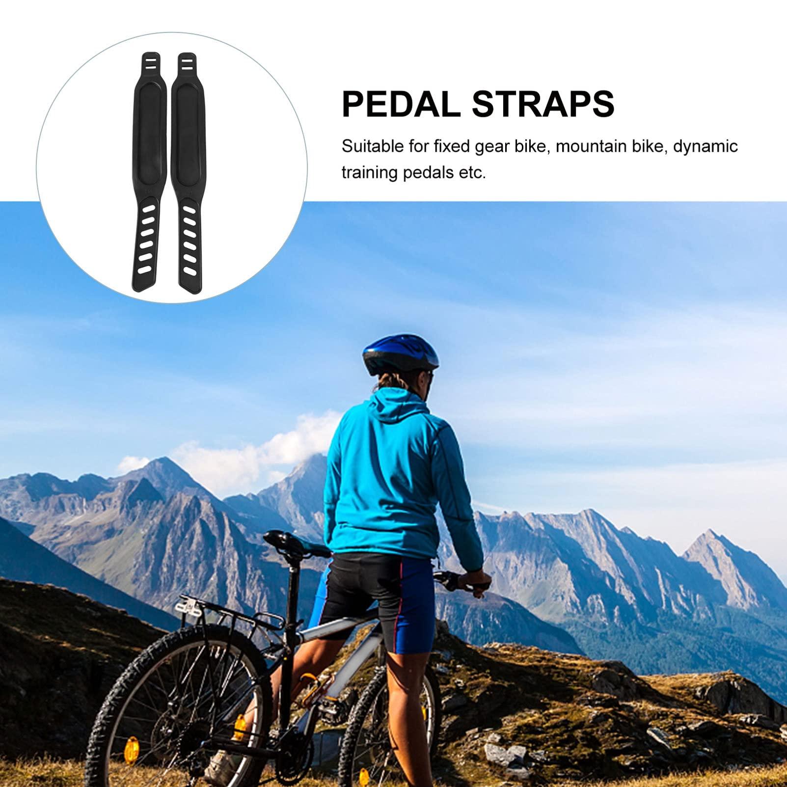 LIOOBO LIOOBO Bike Pedal Straps Universal Fit 4 Pcs Plastic Exercise Bike Toe Straps for Home Gym Dynamic Training Pedals No Scratch on Shoes