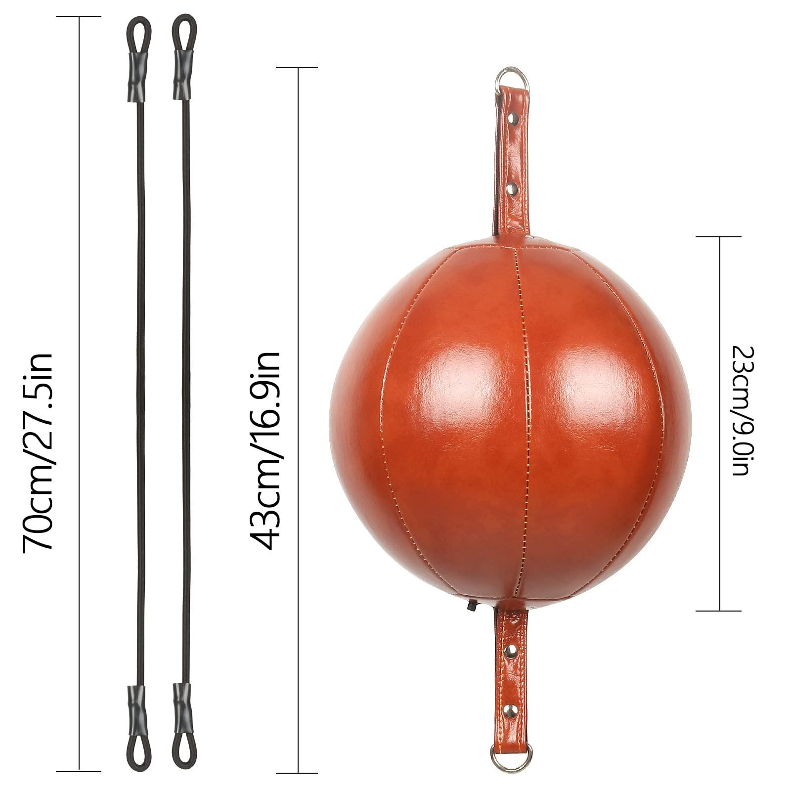 INNOLIFE InnoLife Double End Punching Ball Striking Punching Bag Kit, Speed Striking Reflex Kit with Bungee Cords Perfect for Reaction, Agility, and Hand Eye Coordination Training (Brown)