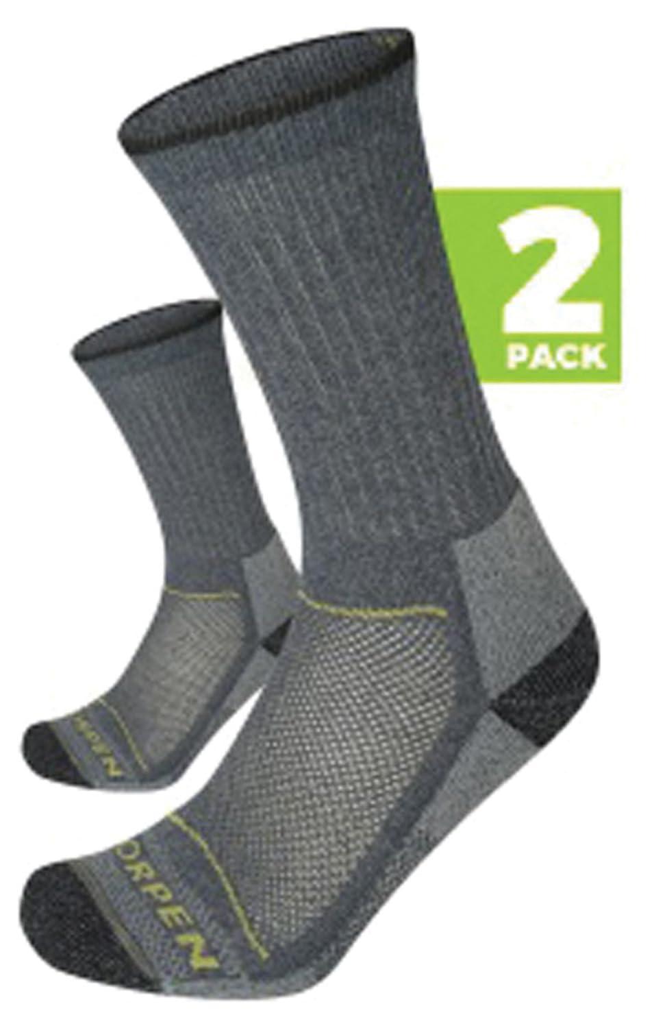 Lorpen Lorpen T2 Merino Hiker Eco Sock, Great for Hiking, Unisex Design, Eco-Friendly & Sustainable, Medium Thickness, Cushioned Sole, 2-pack, Denim, Size Medium