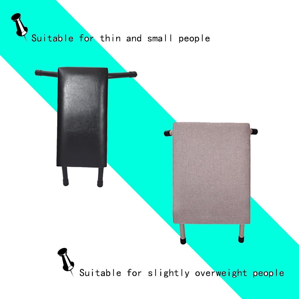 HONGXIASSS Black Yoga Auxiliary Chair,Backless Yoga Chair,Portable Folding Yoga Chair with Non-Slip Feet Covers,PU Leather,Double Beam Design,Iyengar Yoga ChairLumbar support optional