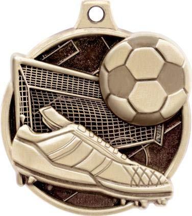 Crown Awards Soccer Medals - 1 1/2\" Gold Soccer Medals, Great Kids Soccer Awards with Custom Engraving 20 Pack