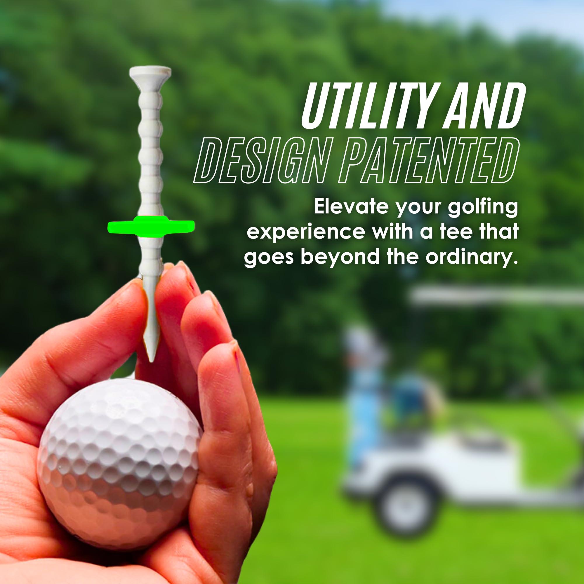 YATTA GOLF YATTA GOLF Telos Premium Golf Tees Adjustable Golf Tees Tee Off with Greater Consistency & Shoot Better Scores - Unbreakable Golf Tees Lasts The Average Golfer A Season (3 Pack, Lucky Green)