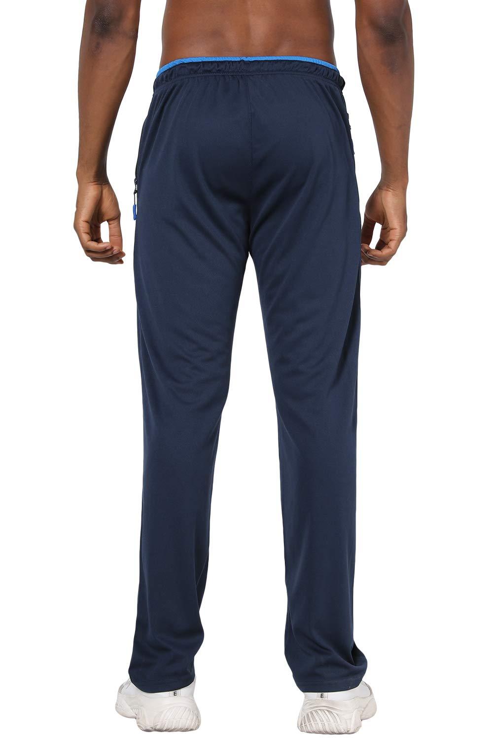 NEIKU NEIKU Men's Sweatpants with Pockets Open Bottom Workout Pants Men's Track Pants Men's Active Pants Blue Small