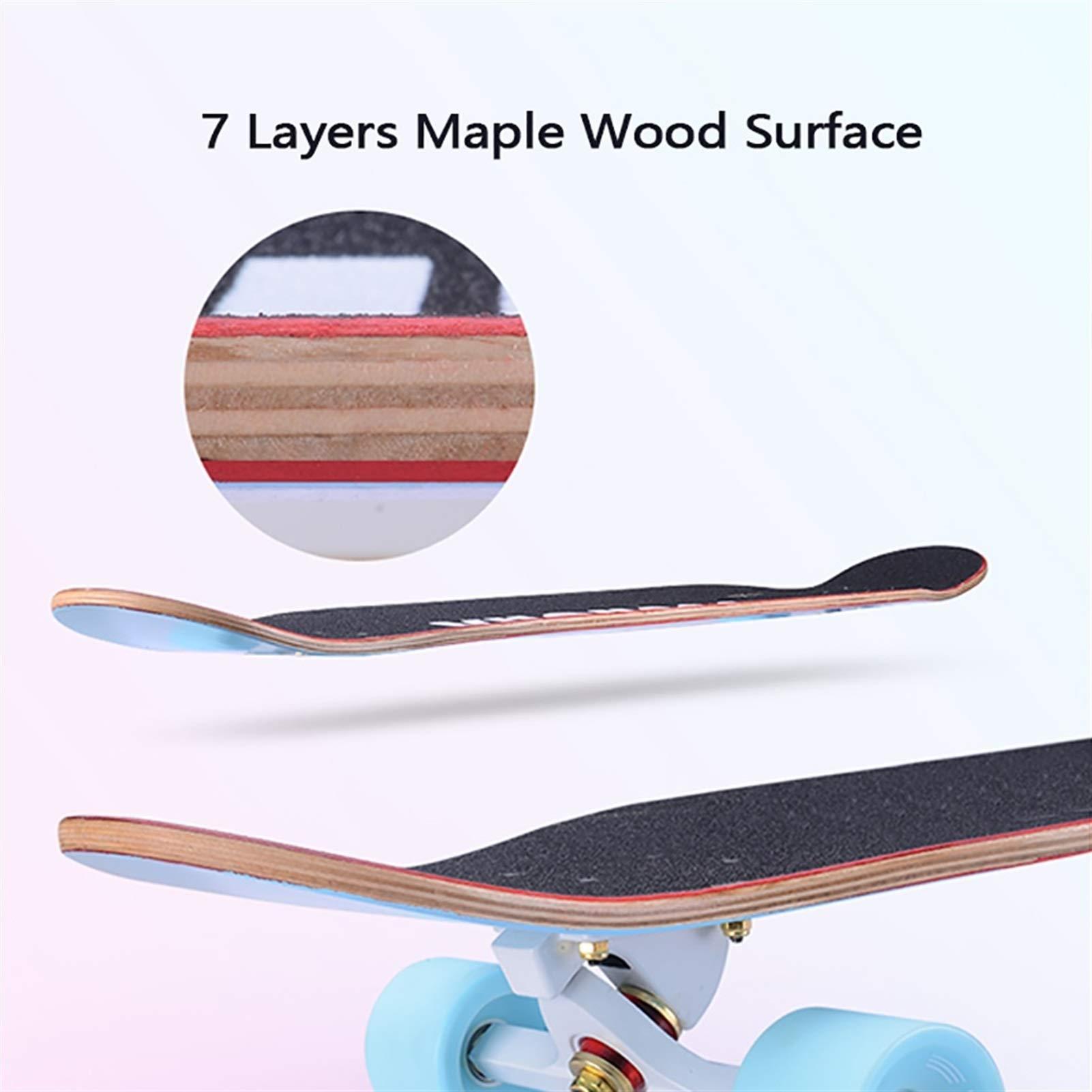KHUY Complete Skateboard 46\" X 9\" Longboard, Pro Skate Board Longboards for Cruising, Free Style, Downhill and Dancing, Long Boards Skateboards for Teens Adults Beginners Boys Girls ( Color : A with LED )