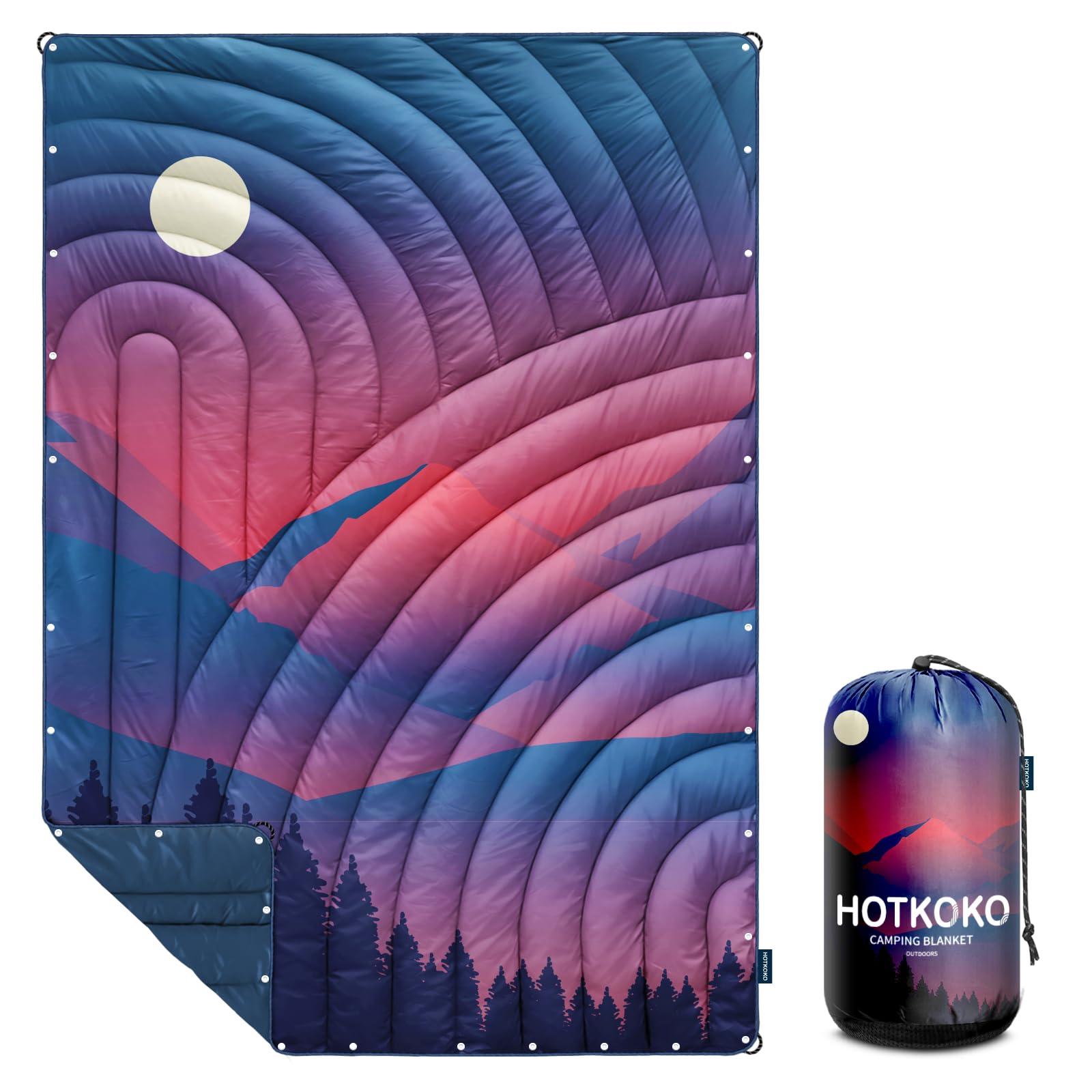 hotkoko hotkoko Camping Blanket,Lightweight Down Alternative Puffy Blanket Packable Outdoor Blanket for Camping,Traveling, Stadium, Hiking, Picnics