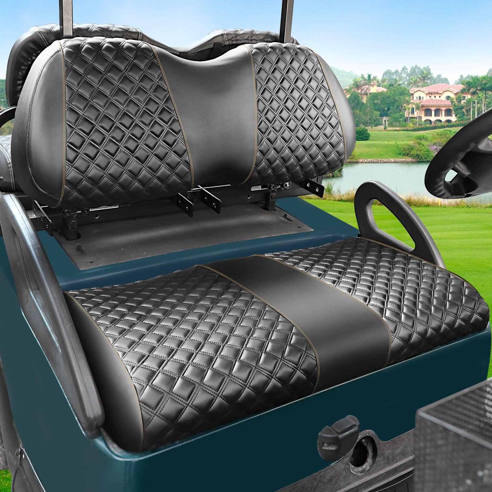 Roykaw Roykaw Golf Cart Seat Covers Kit Fit for Club Car Precedent OEM Ordinary Seat Cushion, Marine Grade Vinyl Material/More Soft and Comfortable, Breathable & Easy to Clean