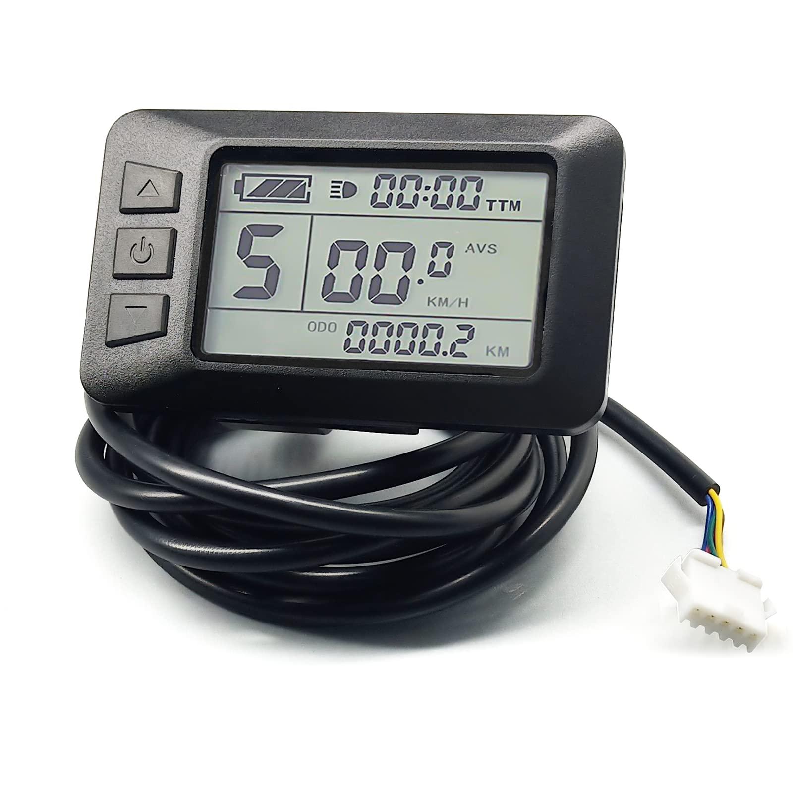 HUDAMZKY Ebike LCD Display Meter KT-LCD7U 24V 36V 48V 52V Electric Bike Conversion Kit Display for KT Controller (LCD7U SM Plug)
