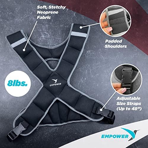 Empower Empower Weighted Vest for Women - Workout Vest - Fixed 8lbs or Adjustable 10-12-14- 16lbs - Adds Resistance to Fitness Routine - Increases Intensity To Burn More Calories