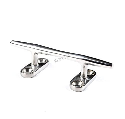 MIZUGIWA MIZUGIWA 6 inch Boat Cleat 316 Stainless Steel Dock Cleat Open Base Cleats Boat Dock Cleats Rope Cleat with Fasteners for Boat Docks,Decks,Kayaks,Marine, Nautical Decor,Pack of 2