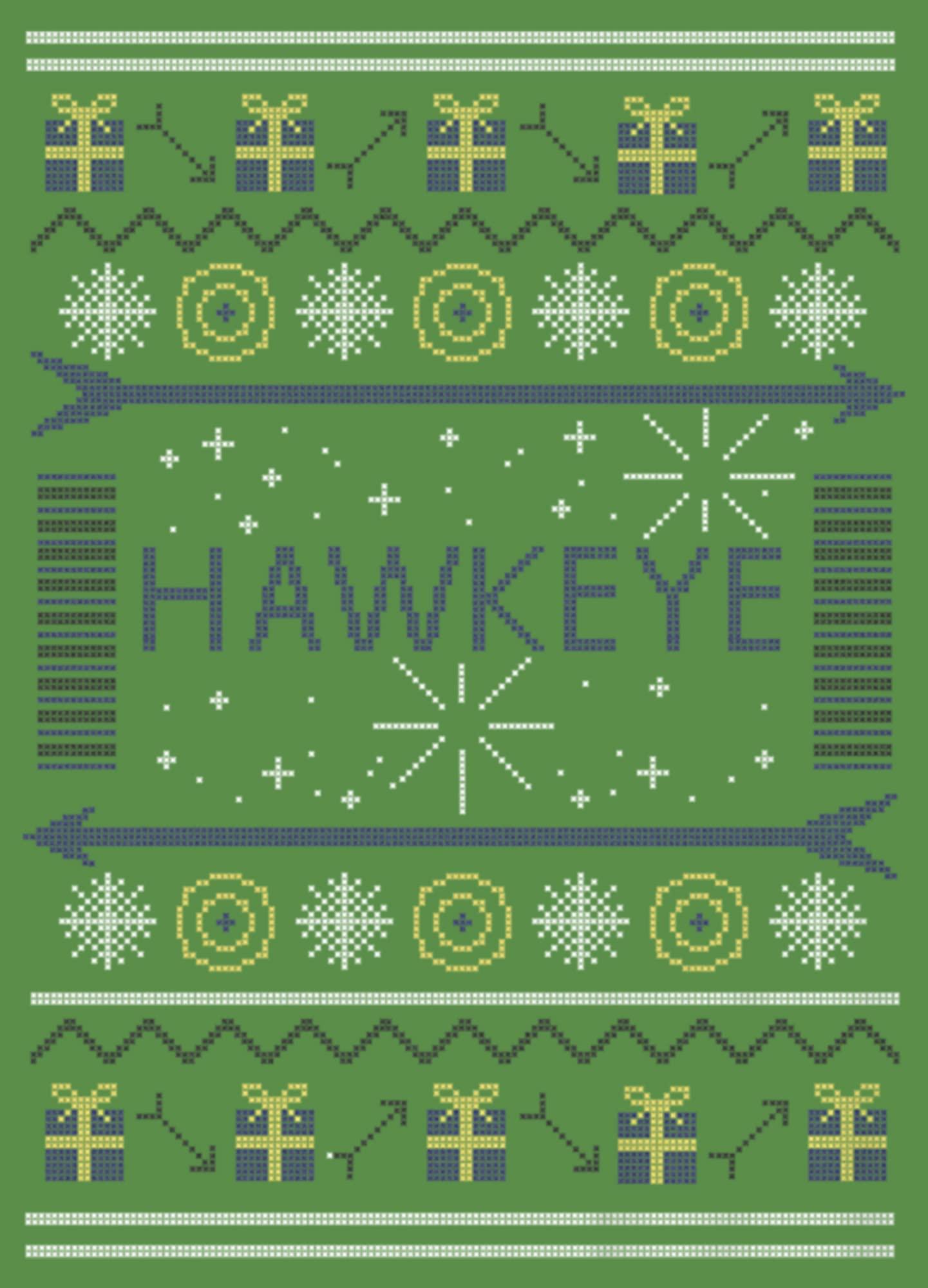 Marvel Marvel Hawkeye Ugly Christmas Sweater Style Poster Juniors Tri Blend Tank, Envy Green, XX-Large