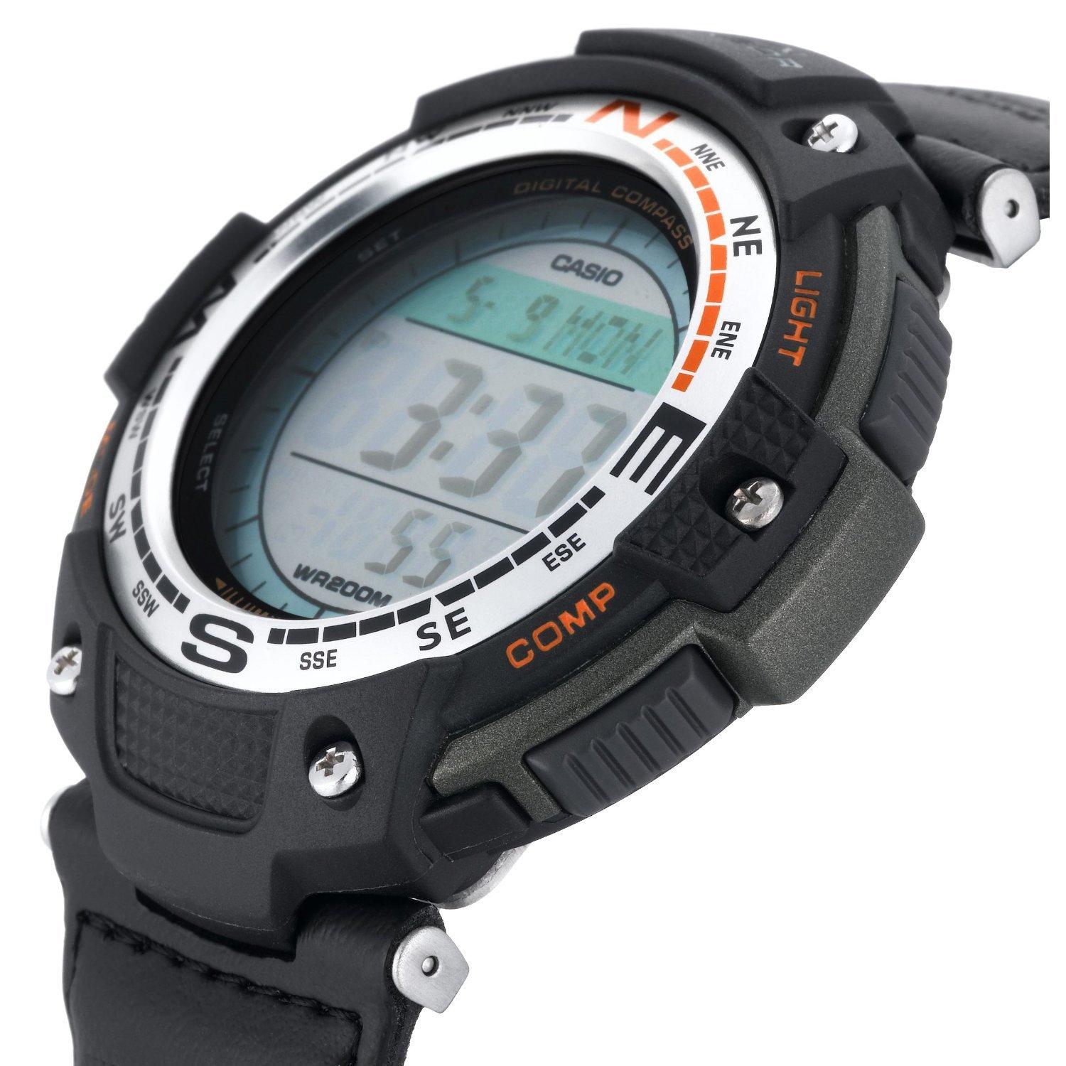Casio Casio SGW100 Series | Digital Watch & Compass | Green/Fabric Strap | 200M WR | 100 SEC Stopwatch | Twin Sensor for Direction & Temperature | Low Temp Resistant | Auto Calendar | Multi Alarm
